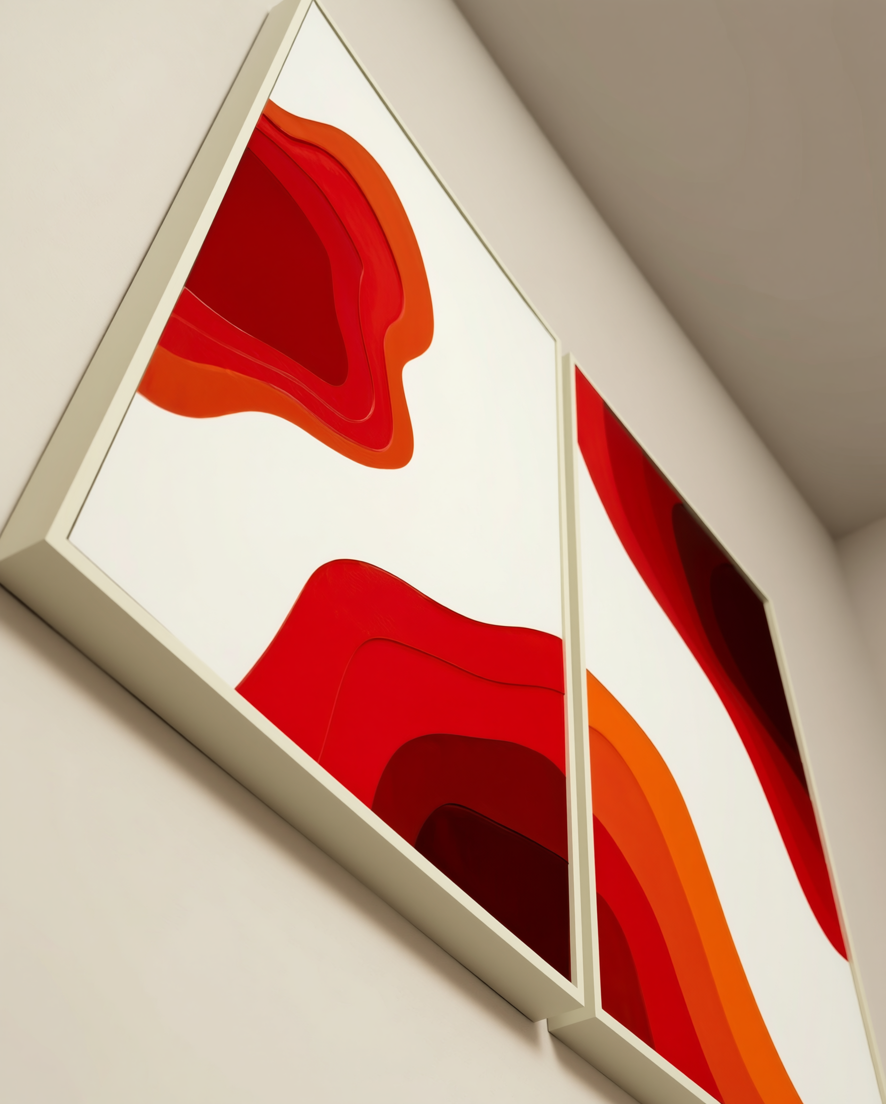 Crimson Currents - Abstract Acrylic Wall Art