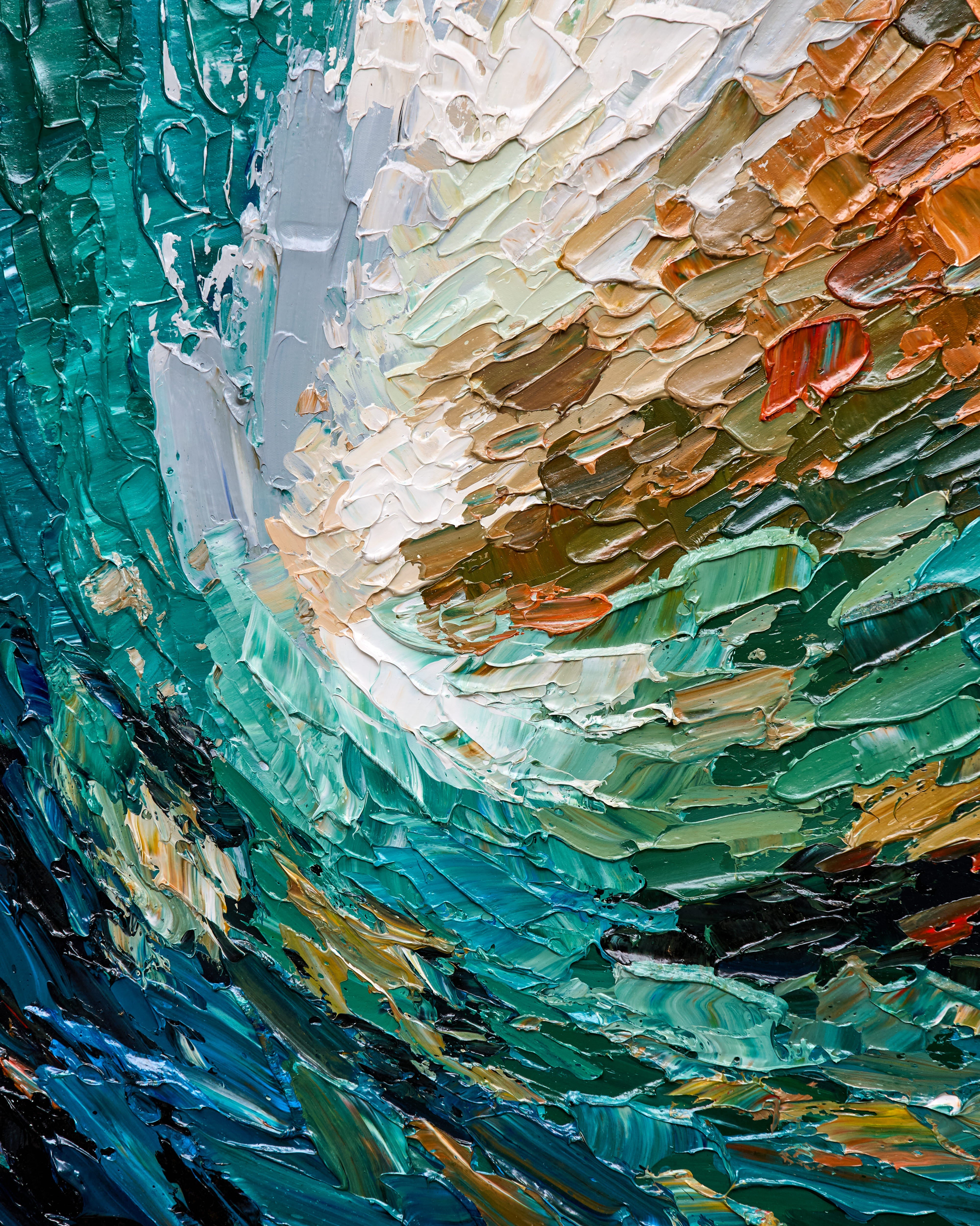 Abyssal Wake Impasto Abstract Wallart