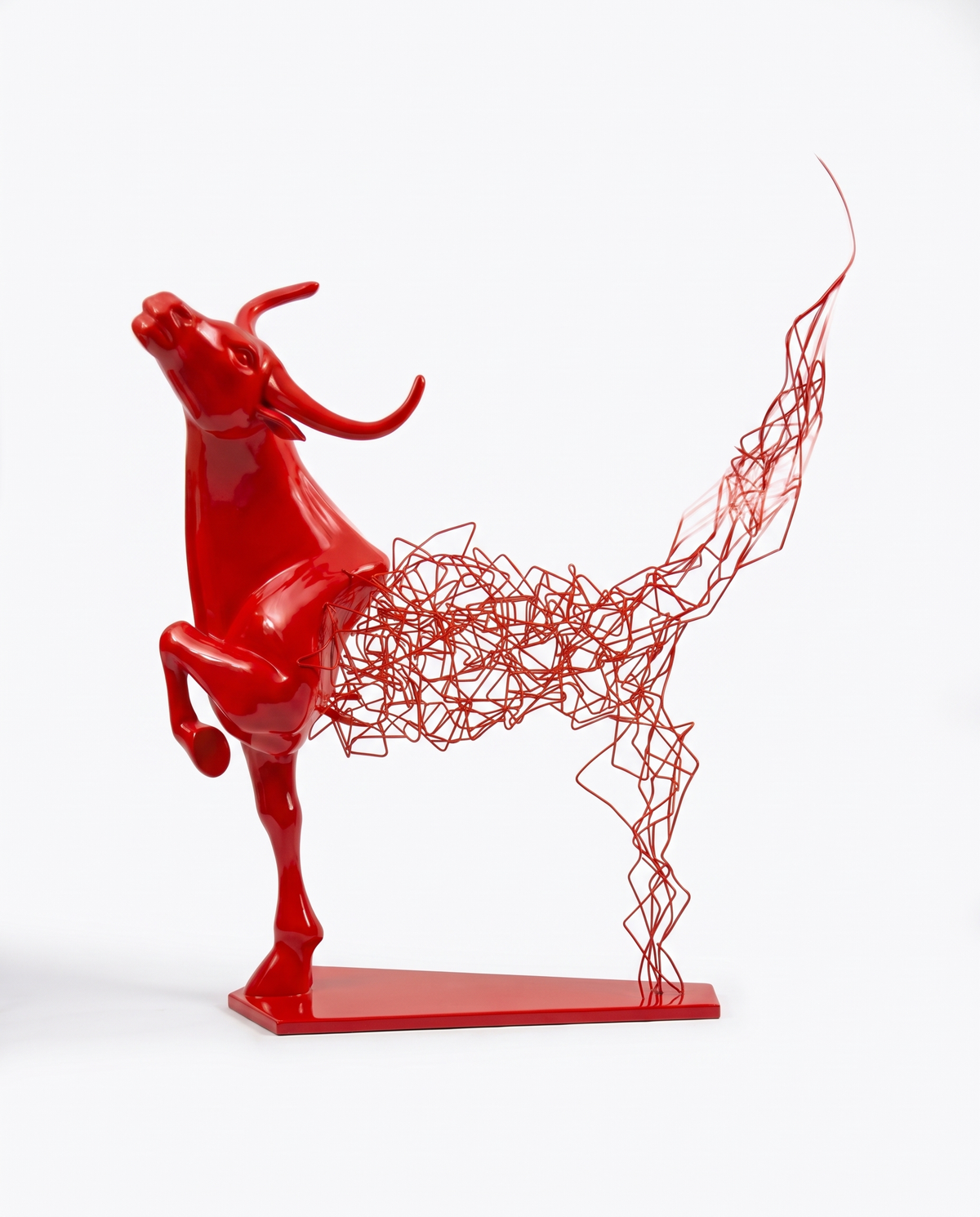 Aurelian Bull Large Sculpture - Red