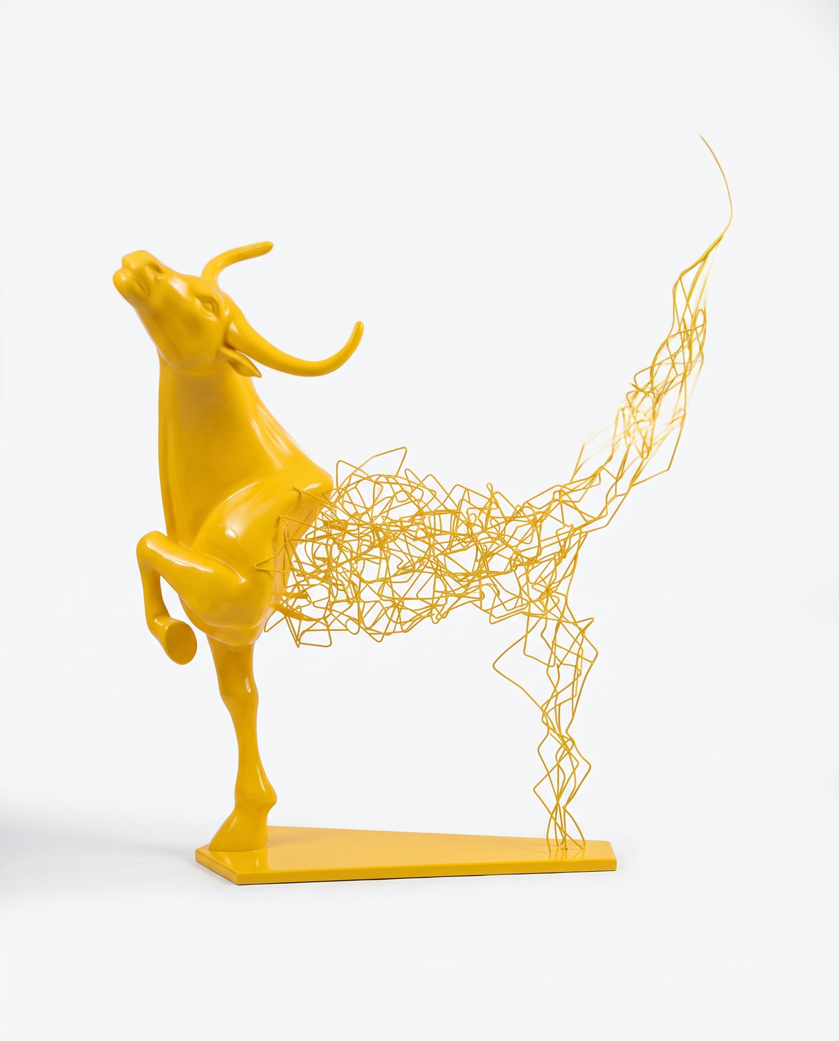 Aurelian Bull Large Sculpture - Yellow
