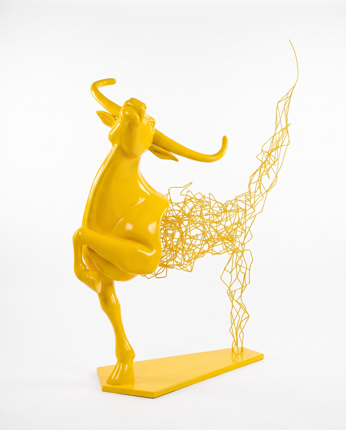 Aurelian Bull Large Sculpture - Yellow