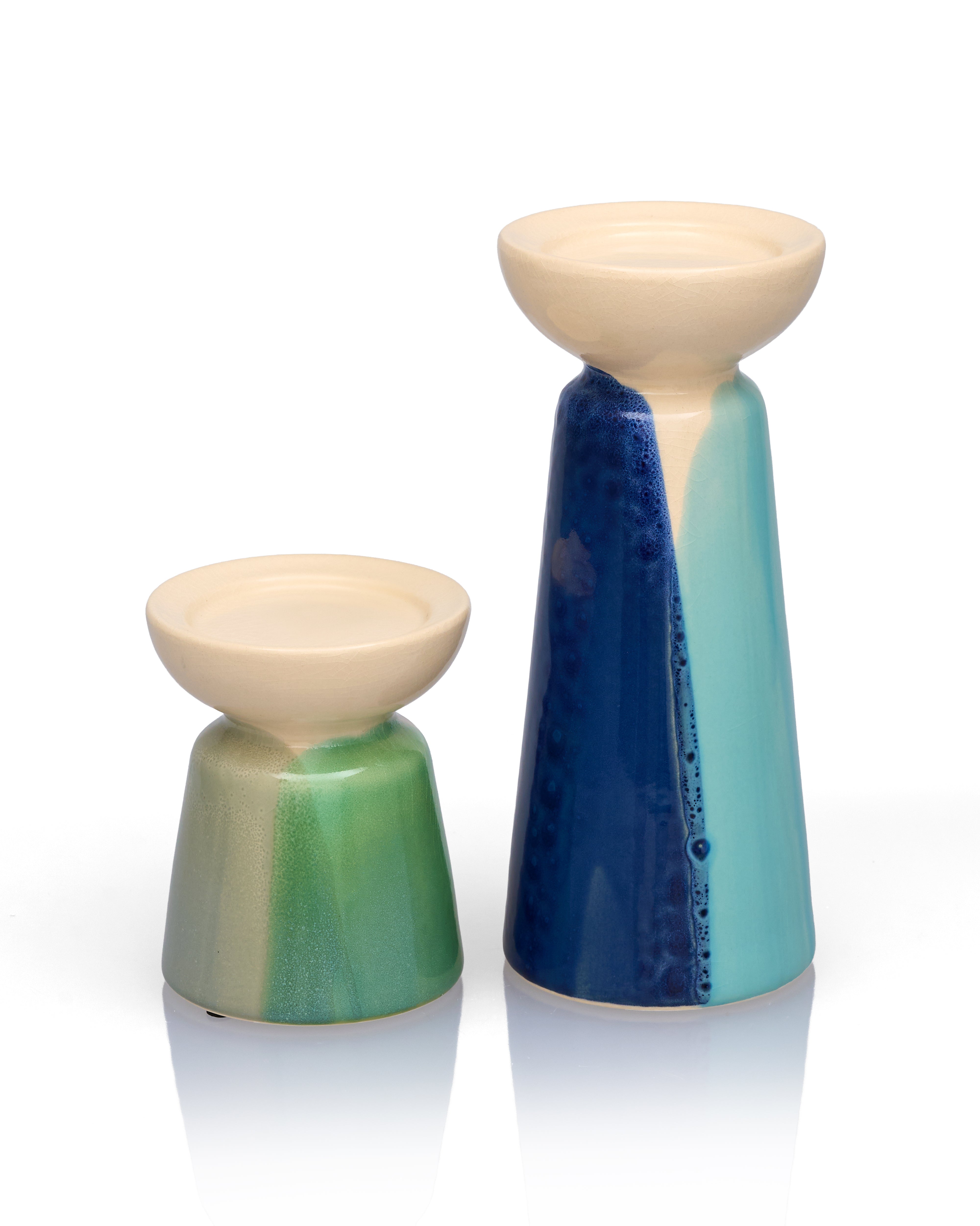 Bisque & Glaze Candle Holders