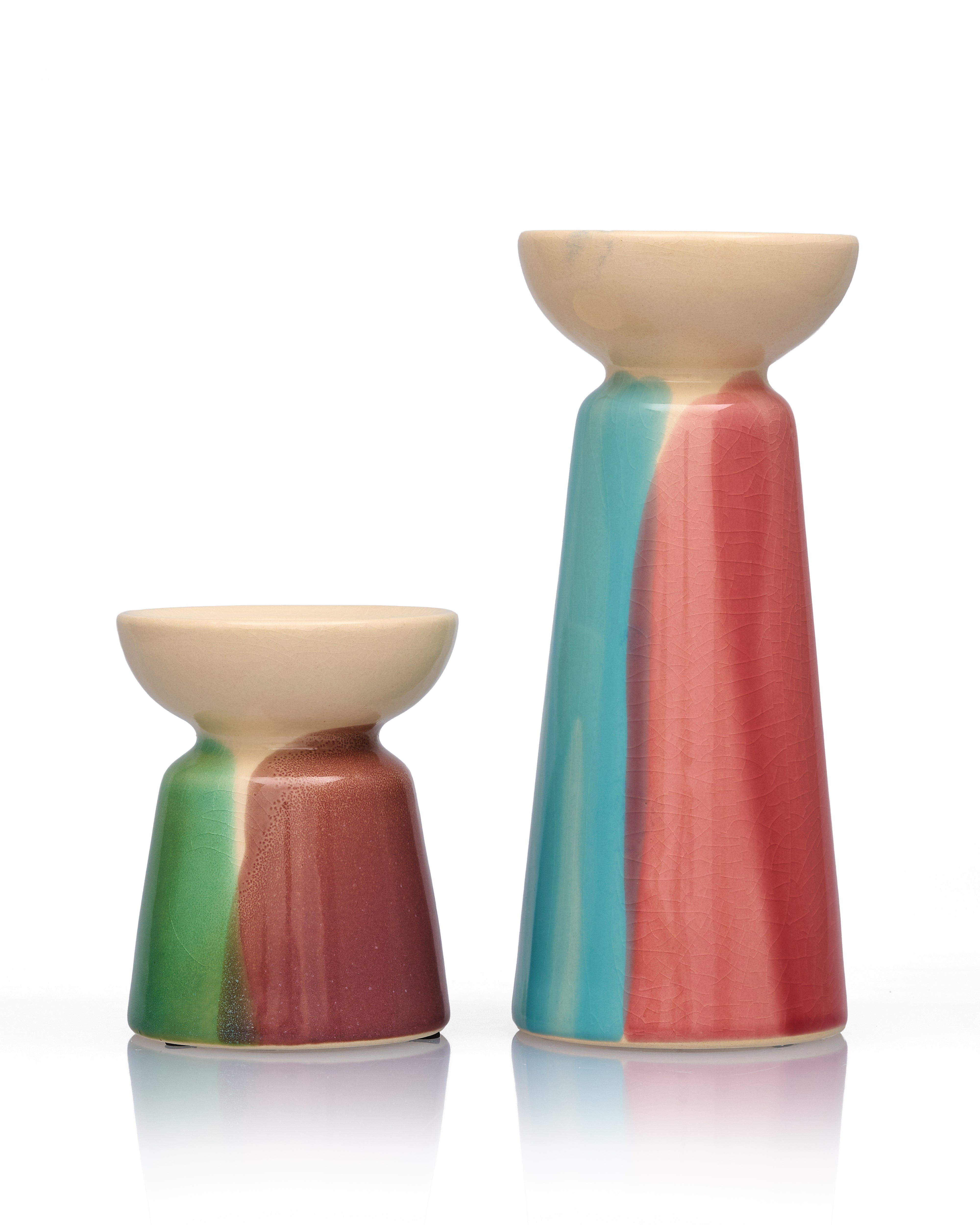 Bisque & Glaze Candle Holders