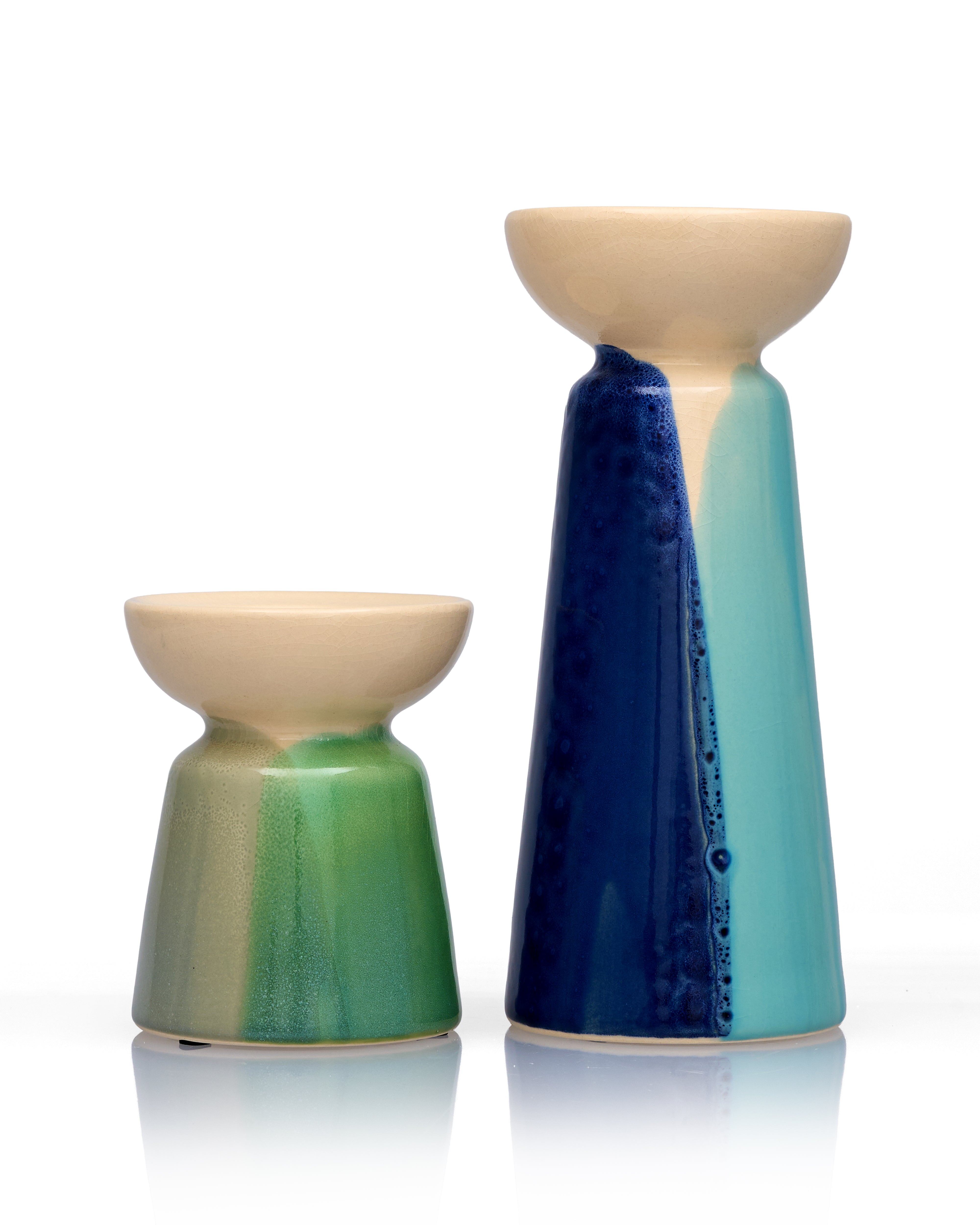 Bisque & Glaze Candle Holders