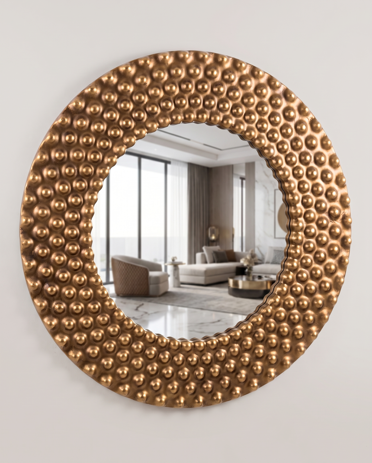 Bobble Accent Round Mirror