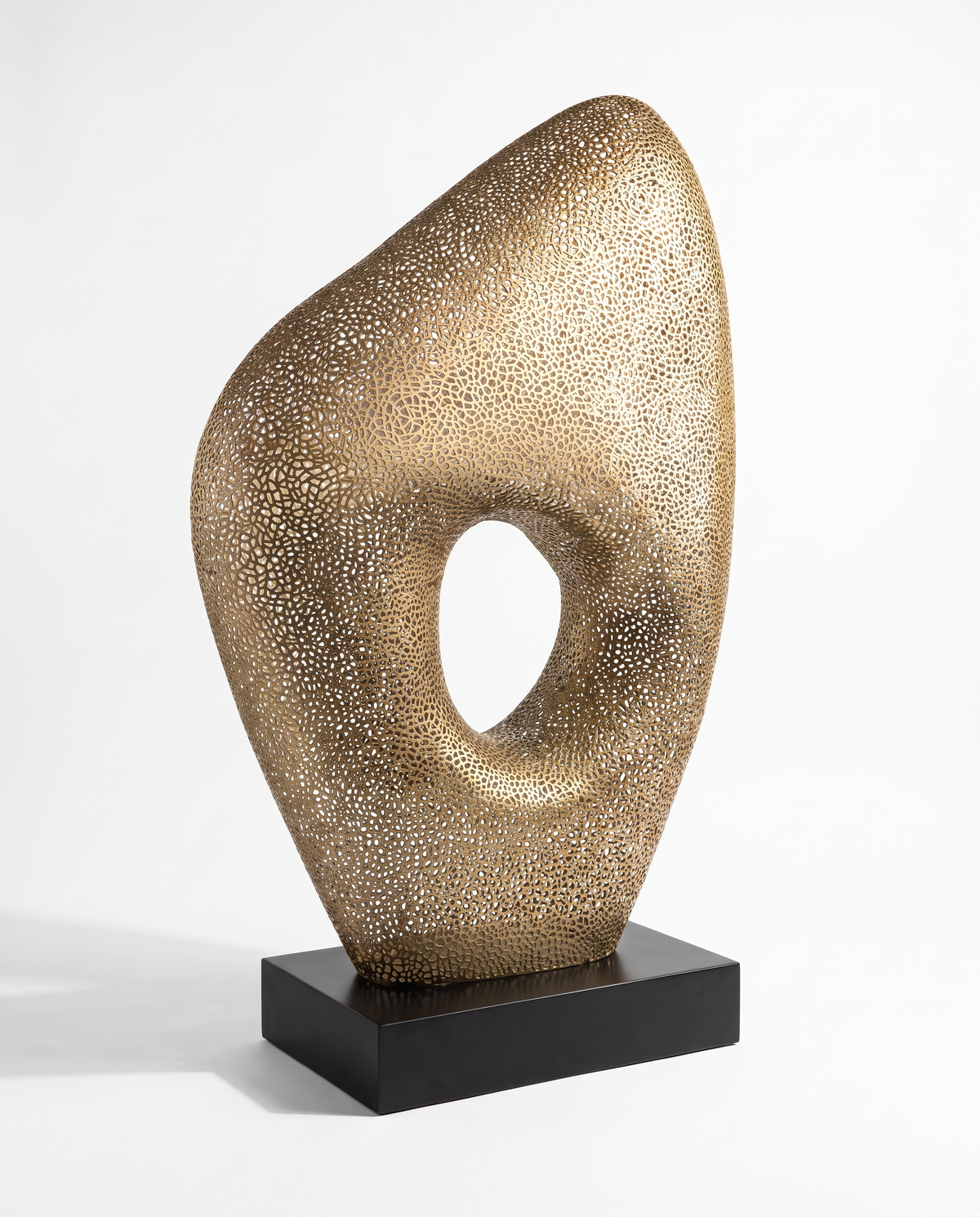Cellular Void Stainless Steel Sculpture - Champagne Gold