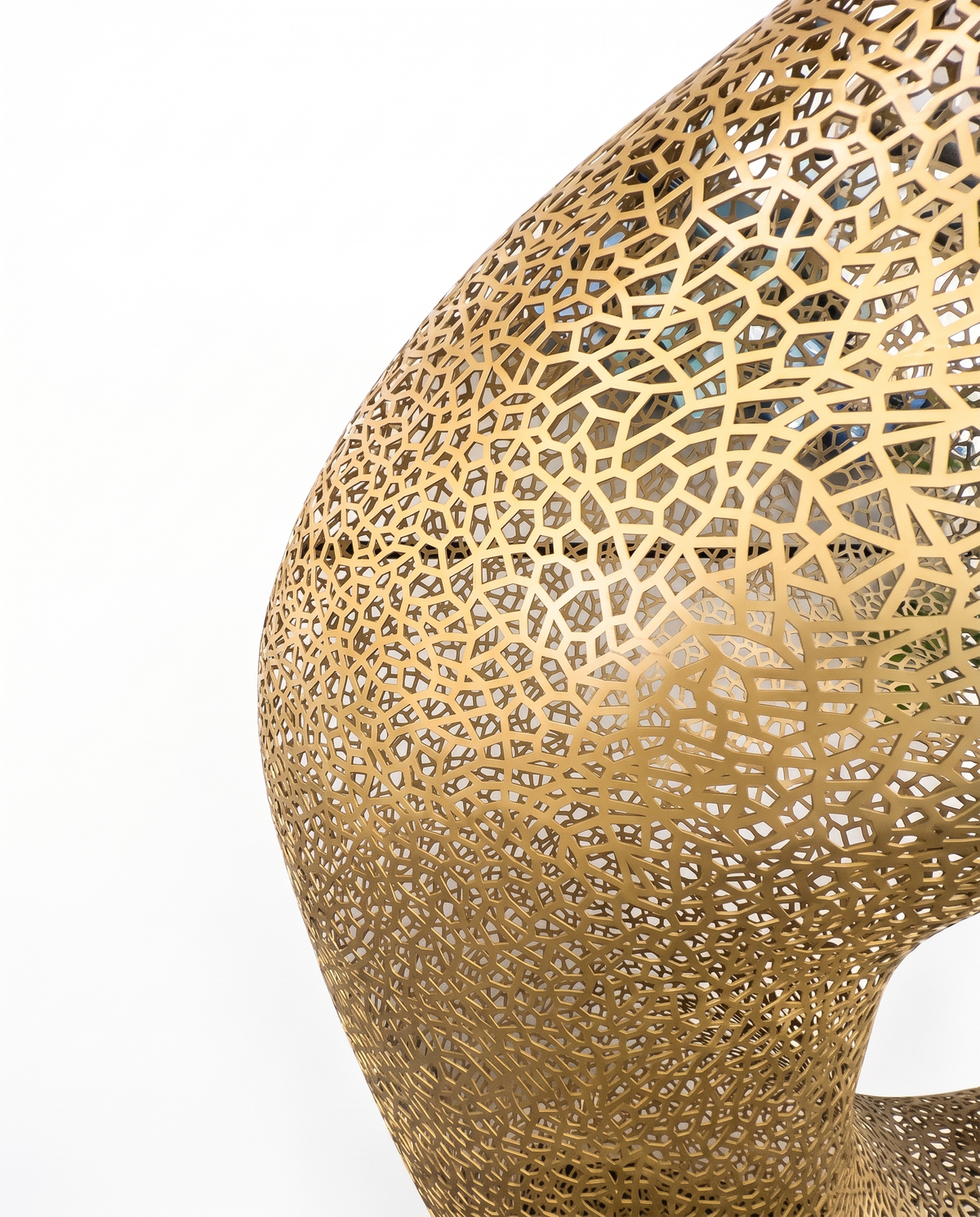 Cellular Void Stainless Steel Sculpture - Champagne Gold