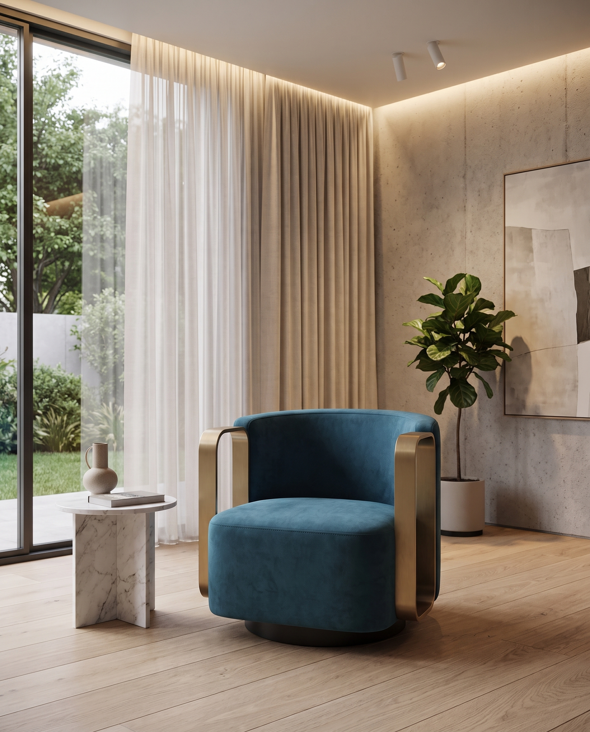 Cocoon Teal Armchair