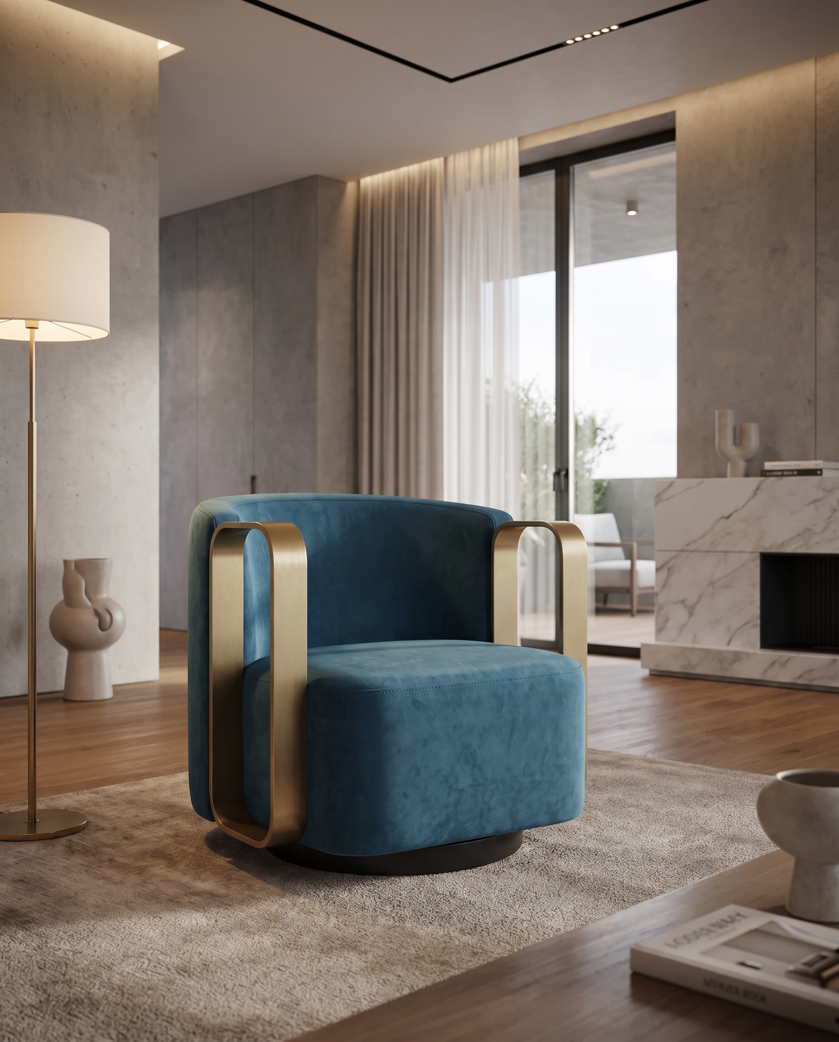 Cocoon Teal Armchair
