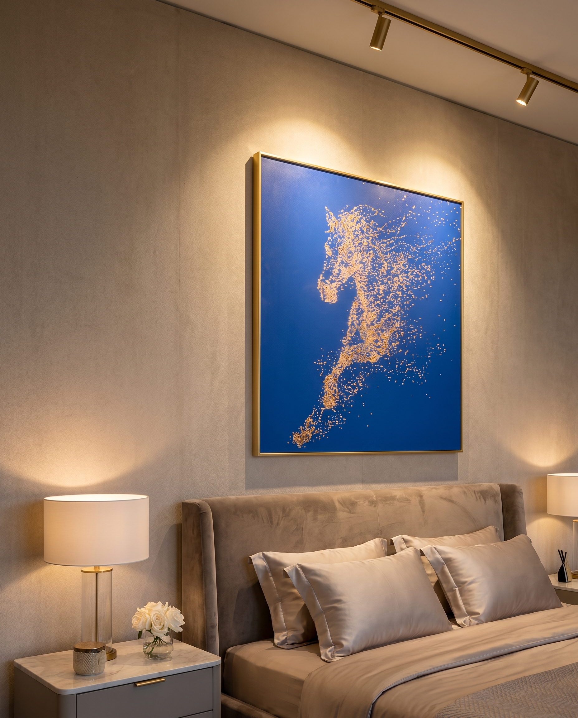 Cosmic Canter- Golden Horse Luxury Leather Wallart