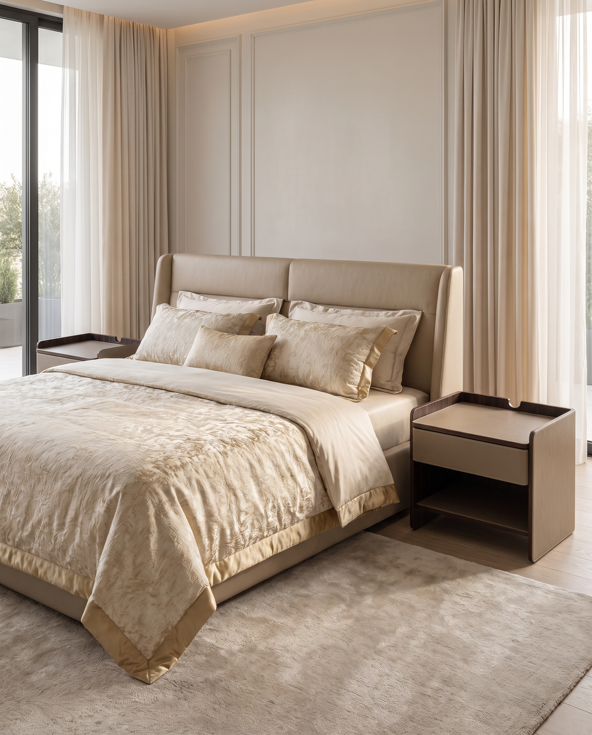 Crestline Allen Nightstand Bedside Table(Set of 2)