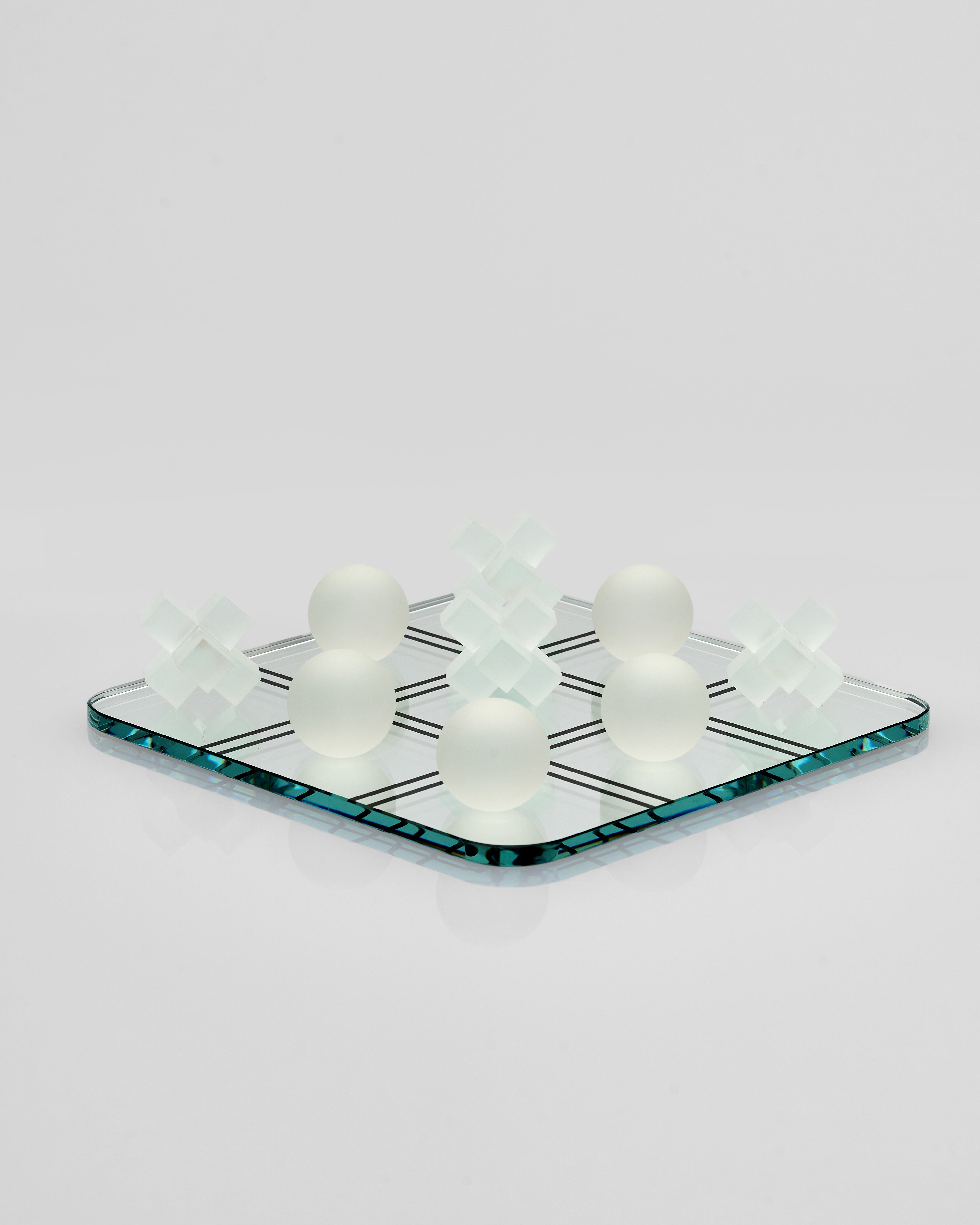 Crystal Tic-Tac-Toe Board Decor luxury tabletop accent featuring premium crystal craftsmanship and modern game design