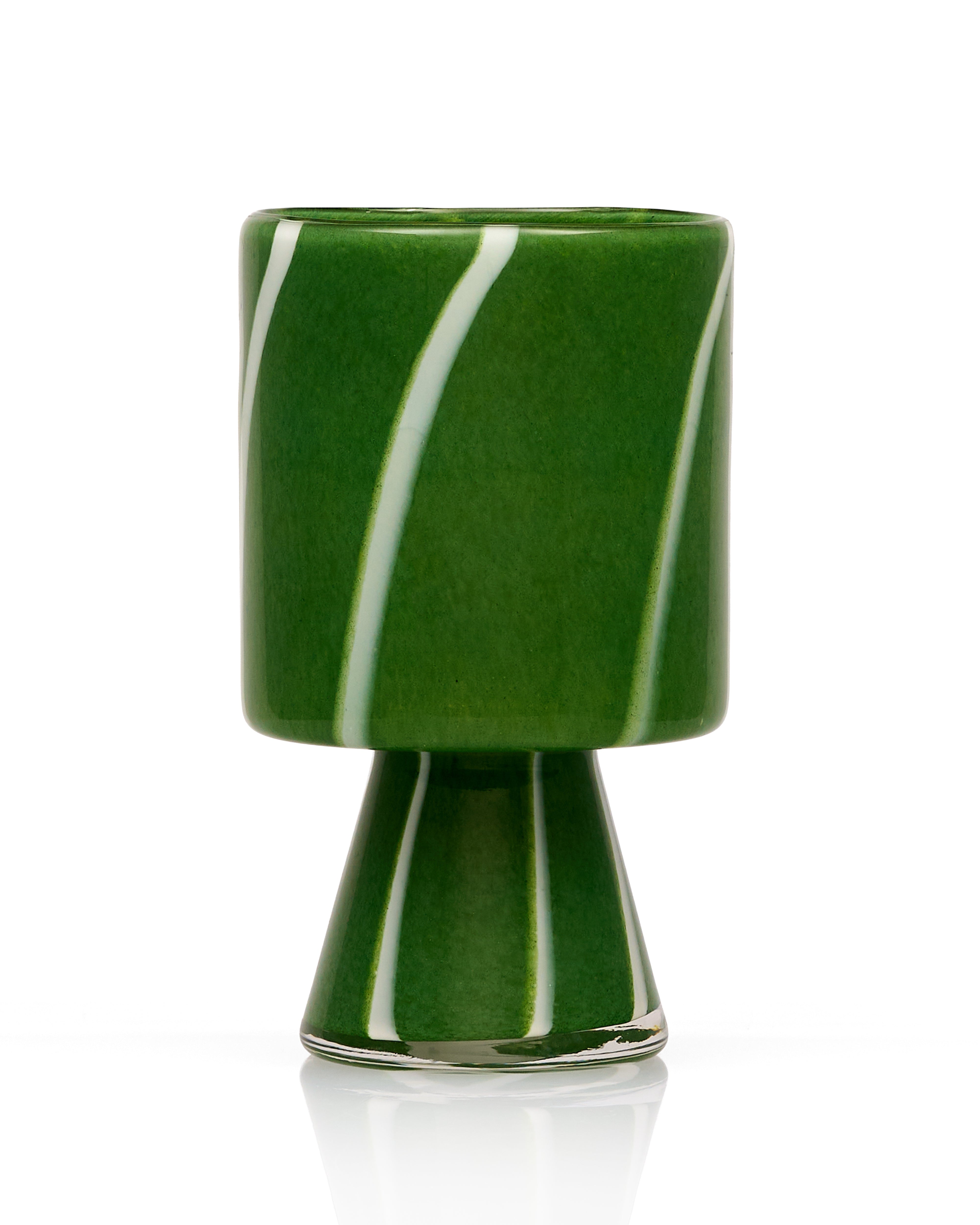 Malachite Palm Green Murano Vase Medium