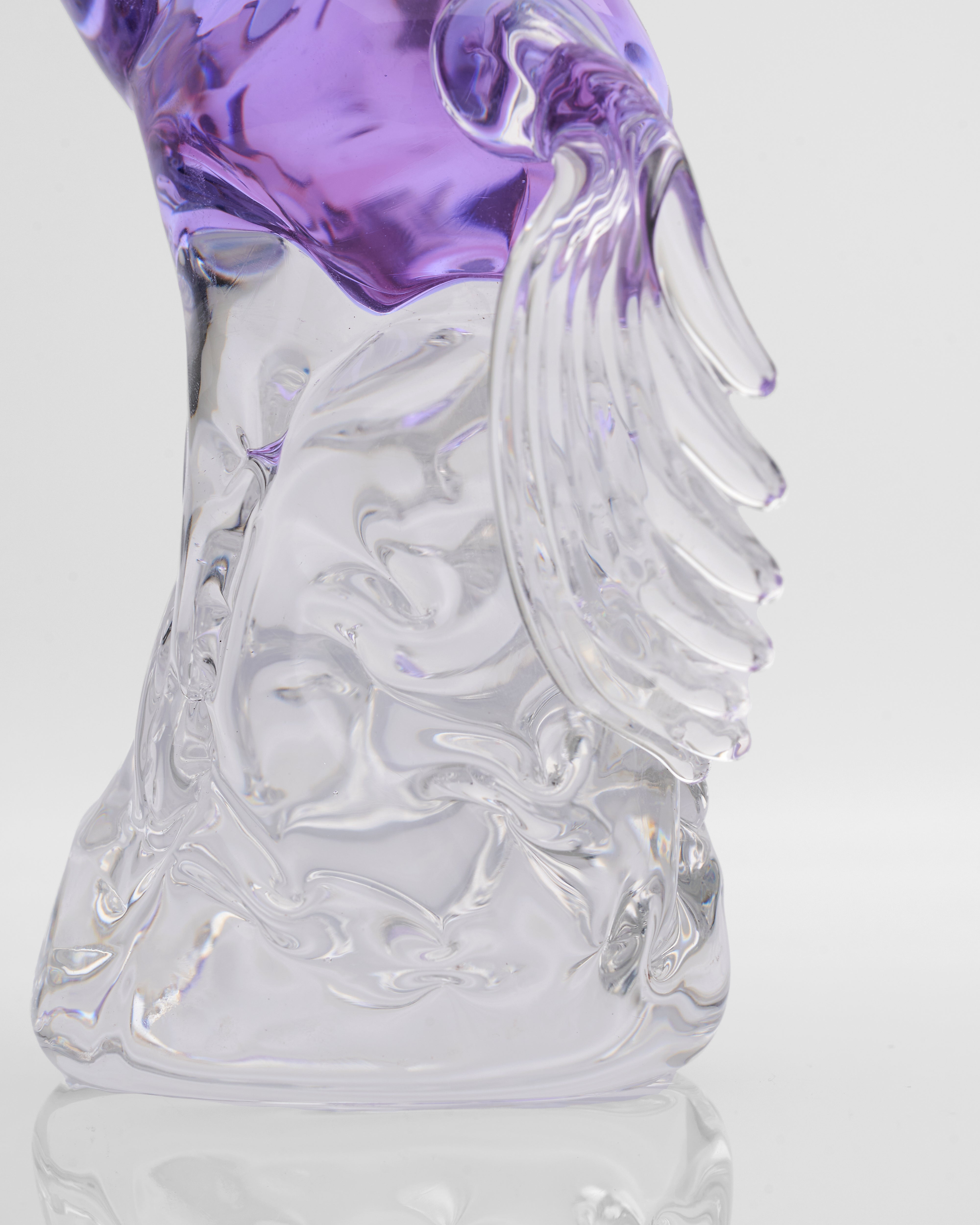 Auro Purple Unicorn Crystal Glass Decor