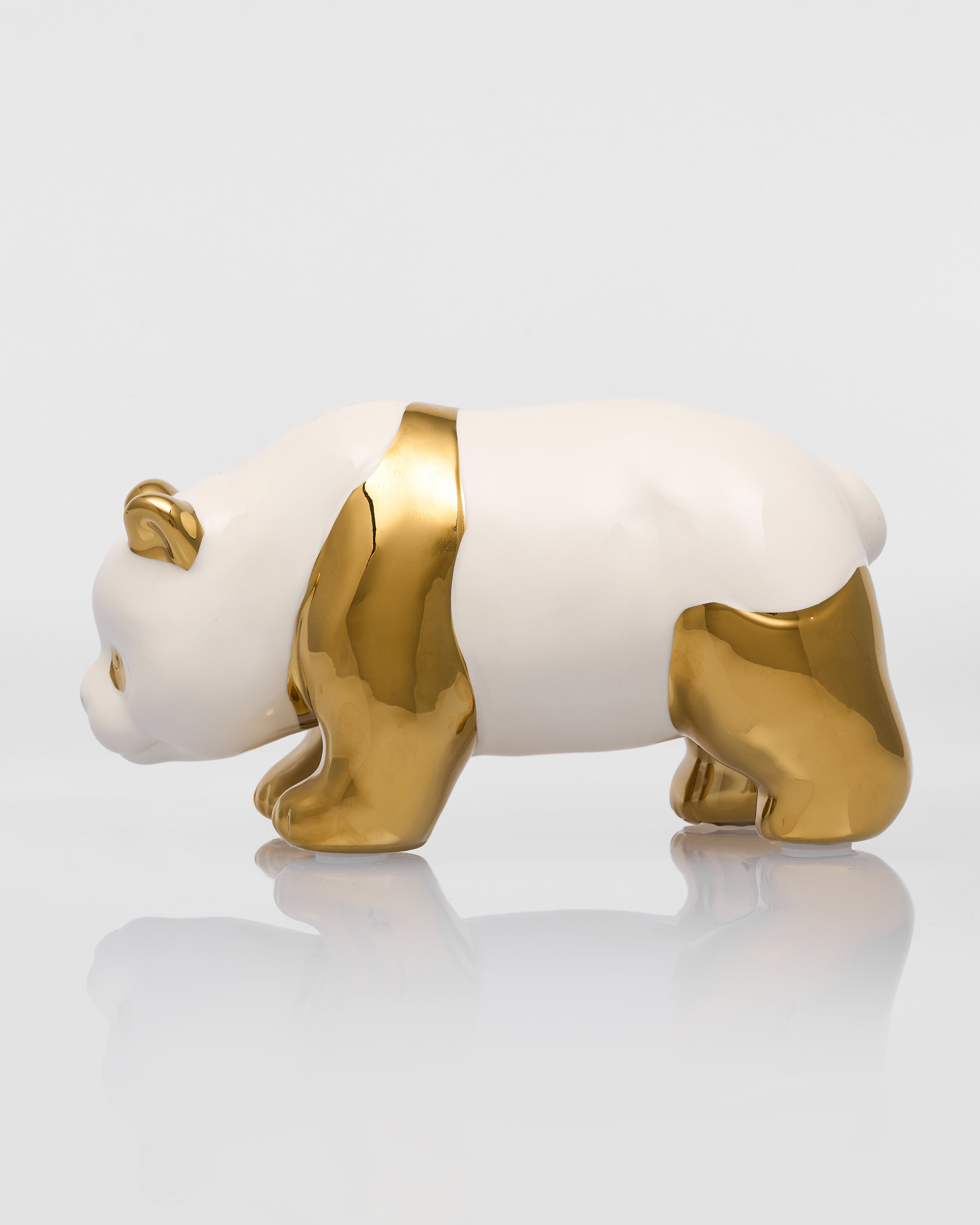 Seren Ceramic Lazy Golden Panda Figurine