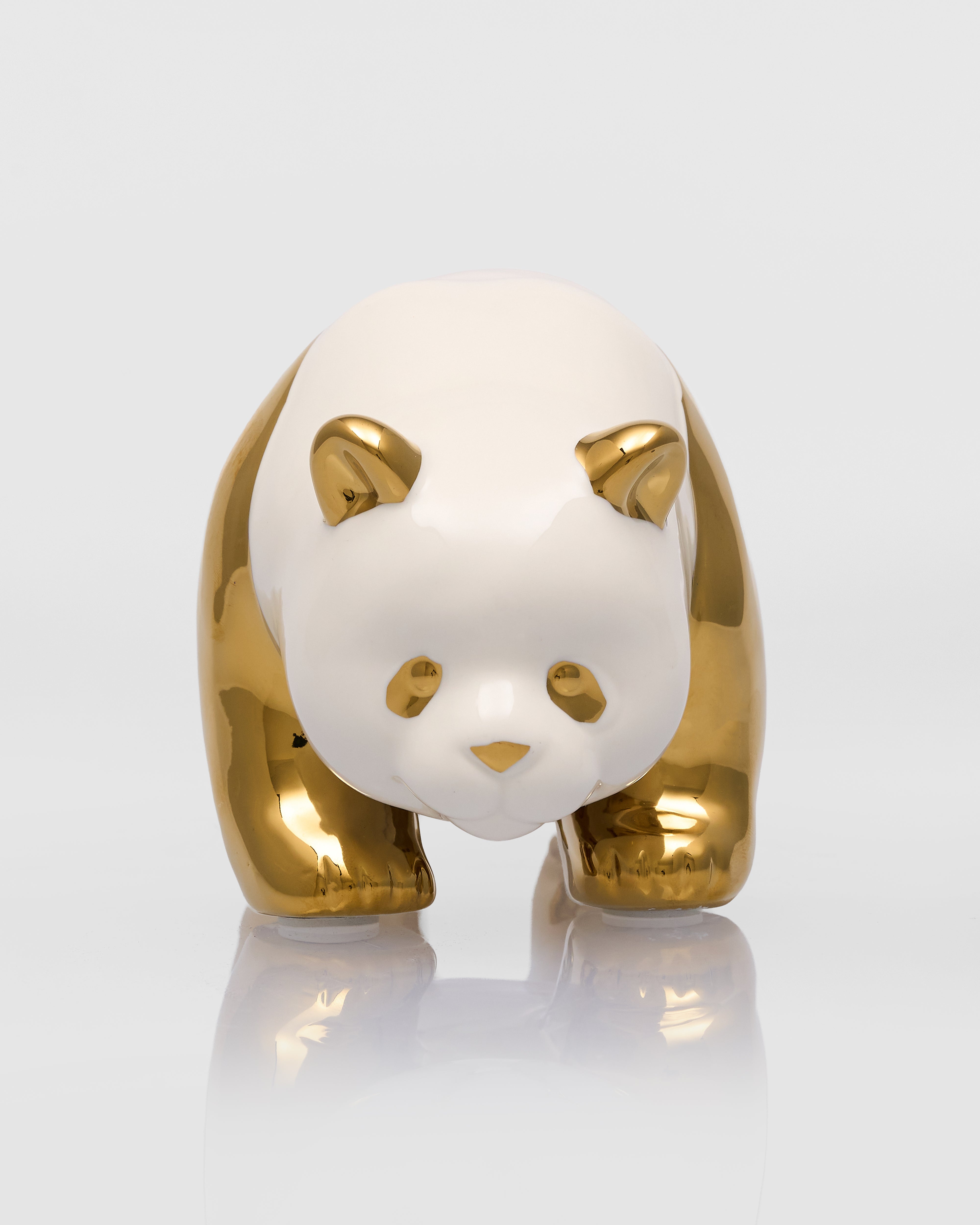 Seren Ceramic Lazy Golden Panda Figurine