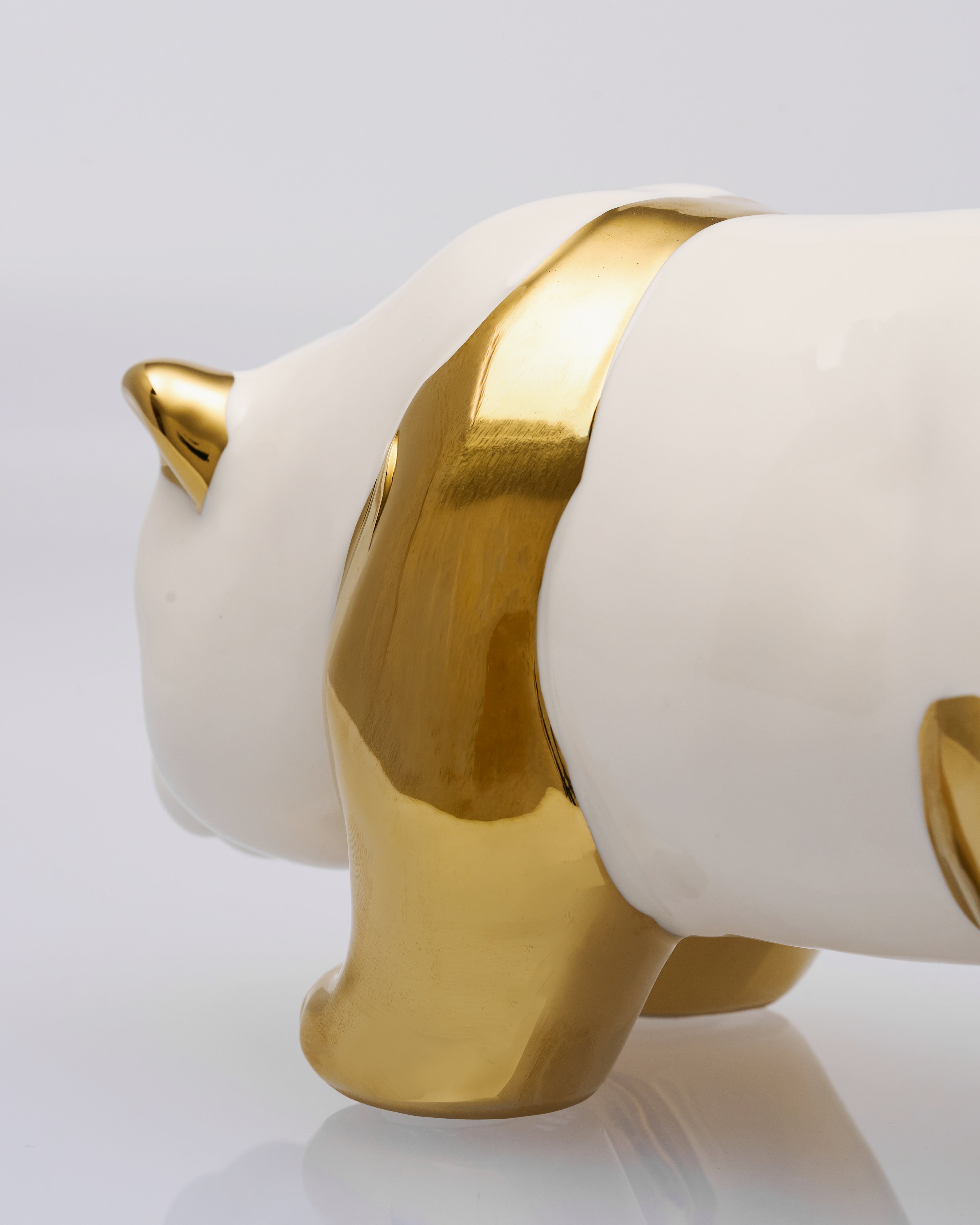 Seren Ceramic Lazy Golden Panda Figurine