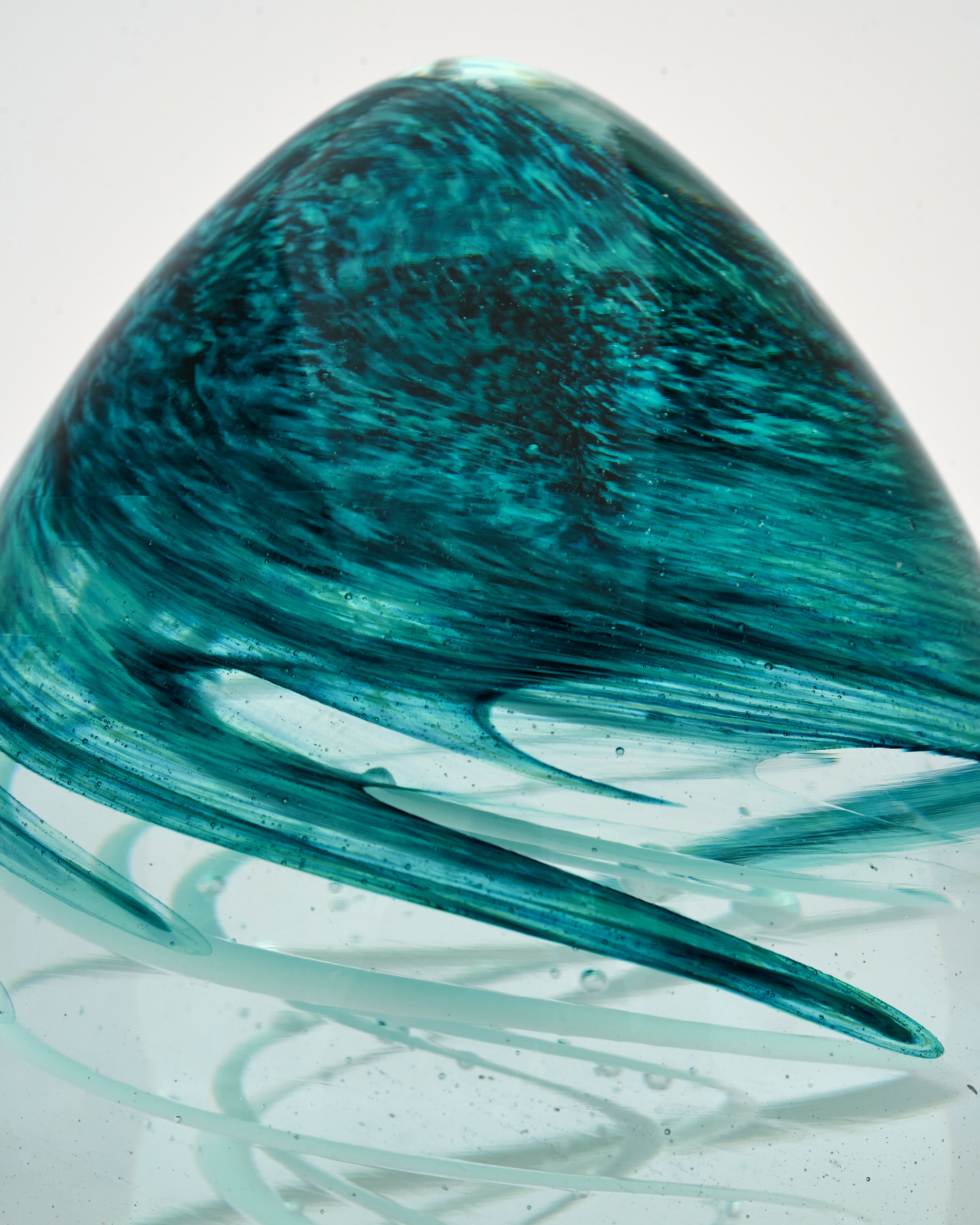 Blue Swirl Glass Decor