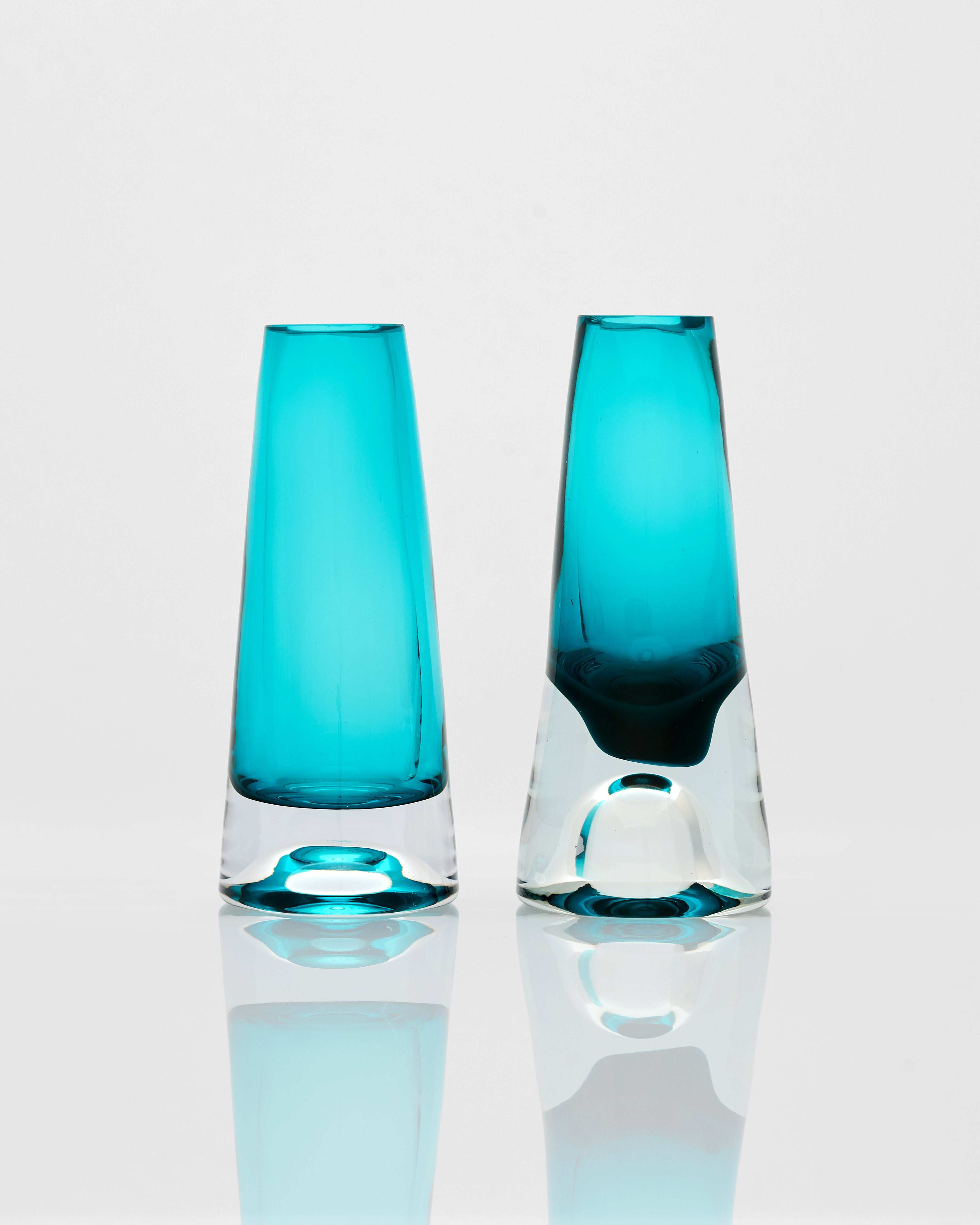 Minimal Cylindrical Glass Vase Set - Light Blue