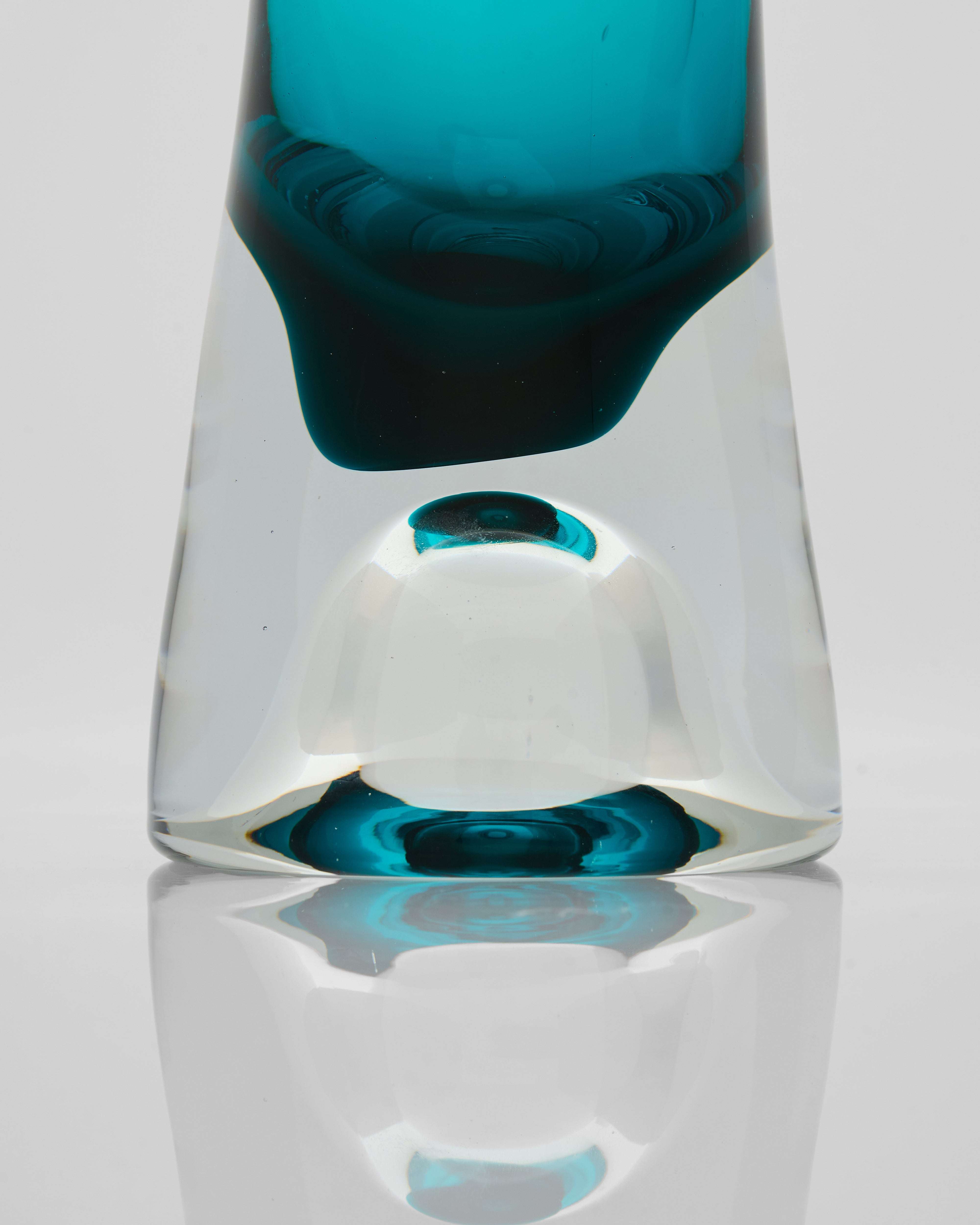 Minimal Cylindrical Glass Vase Set - Light Blue