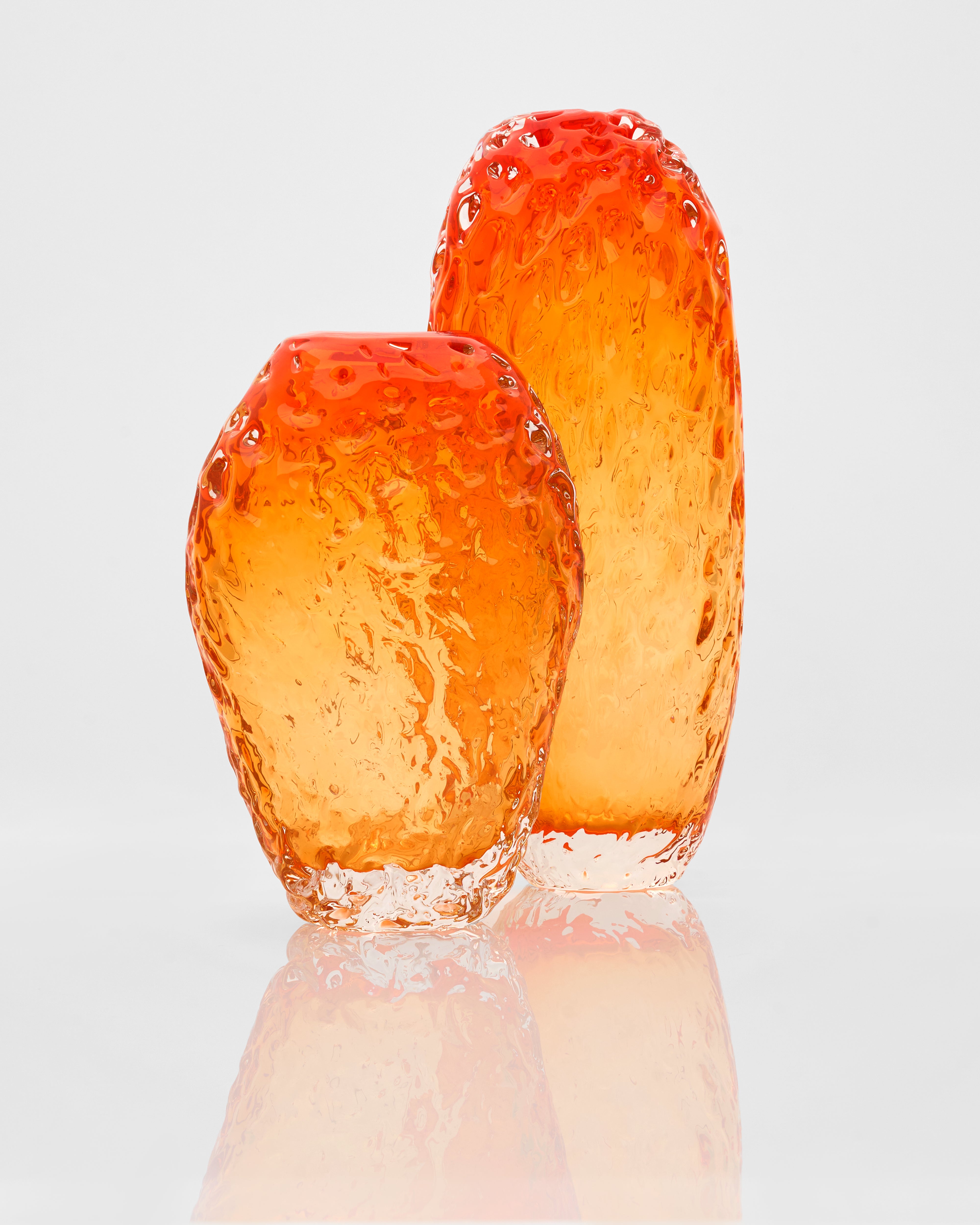 Modern Saffron Crystal Vase Set