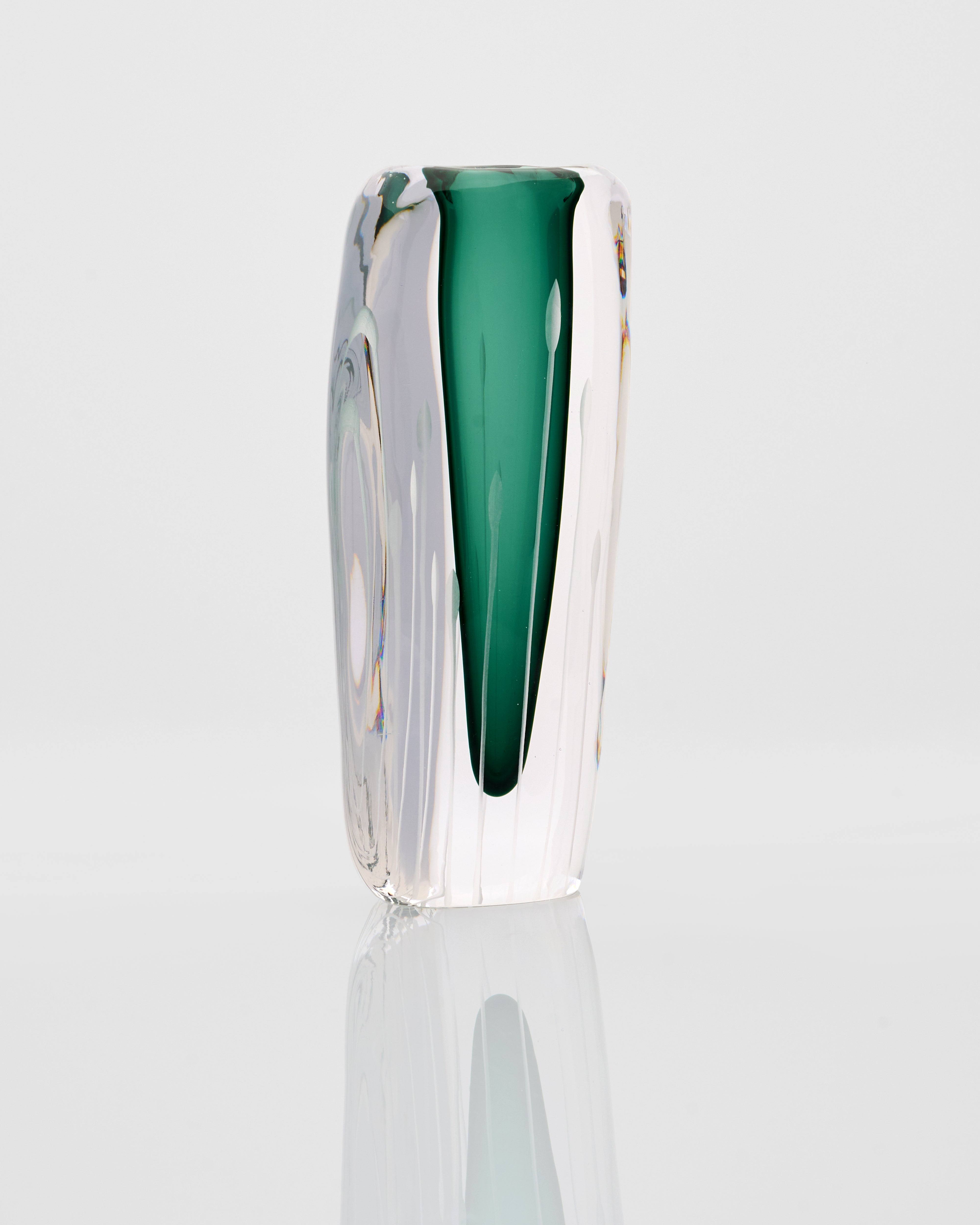 Drop Textured Vases Set - Dark Green