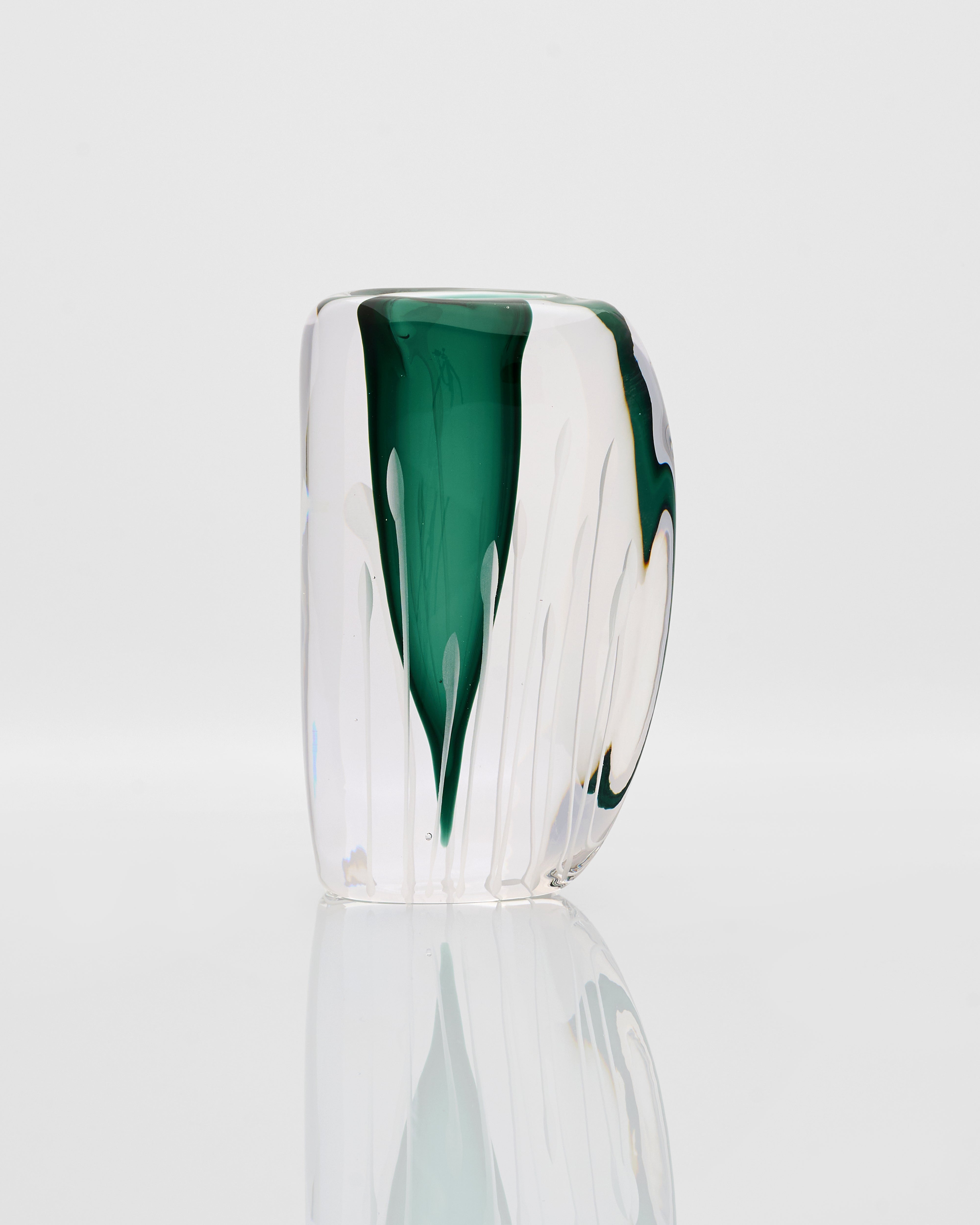 Drop Textured Vases Set - Dark Green