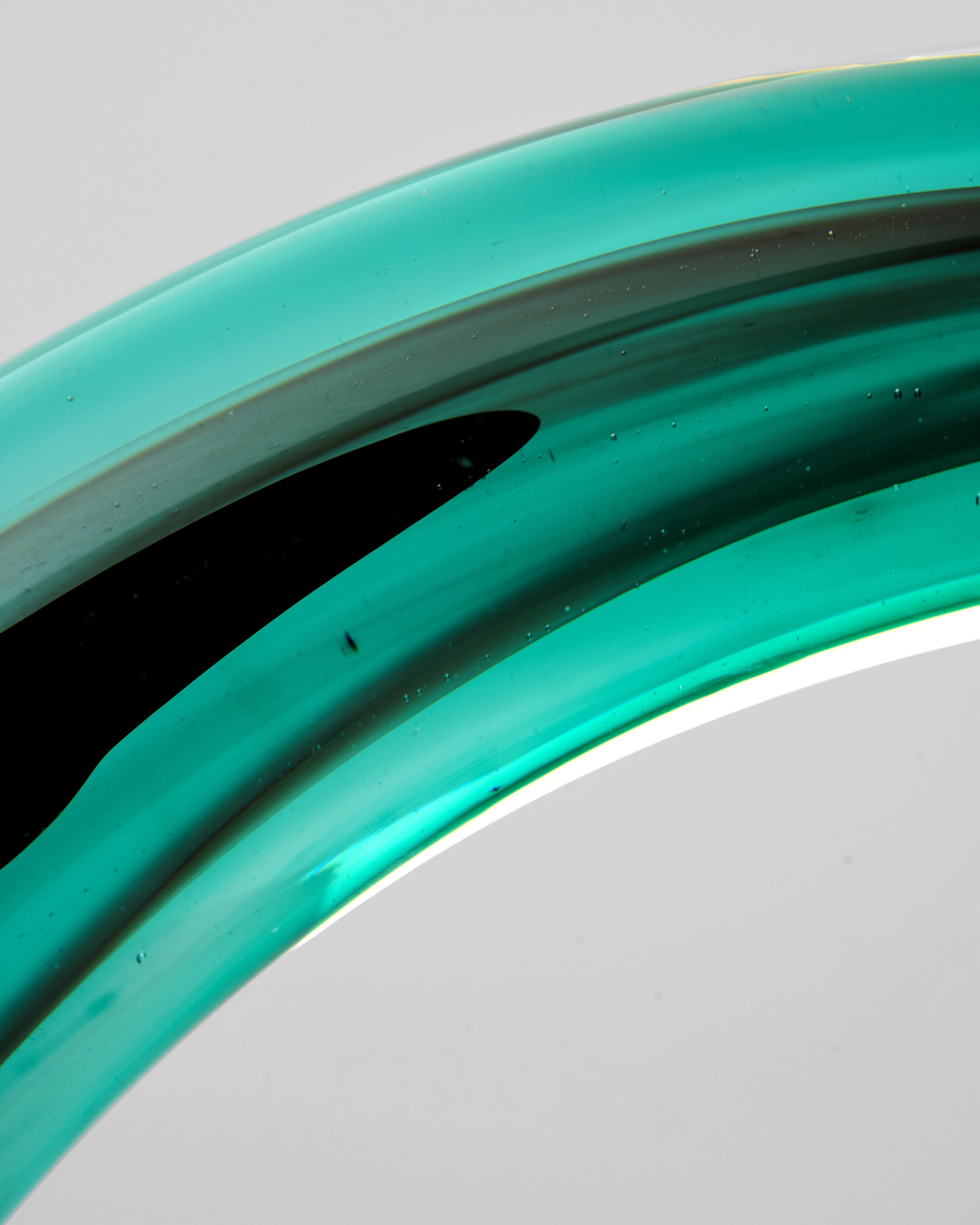 Curvy Crystal Glass Horn Decor