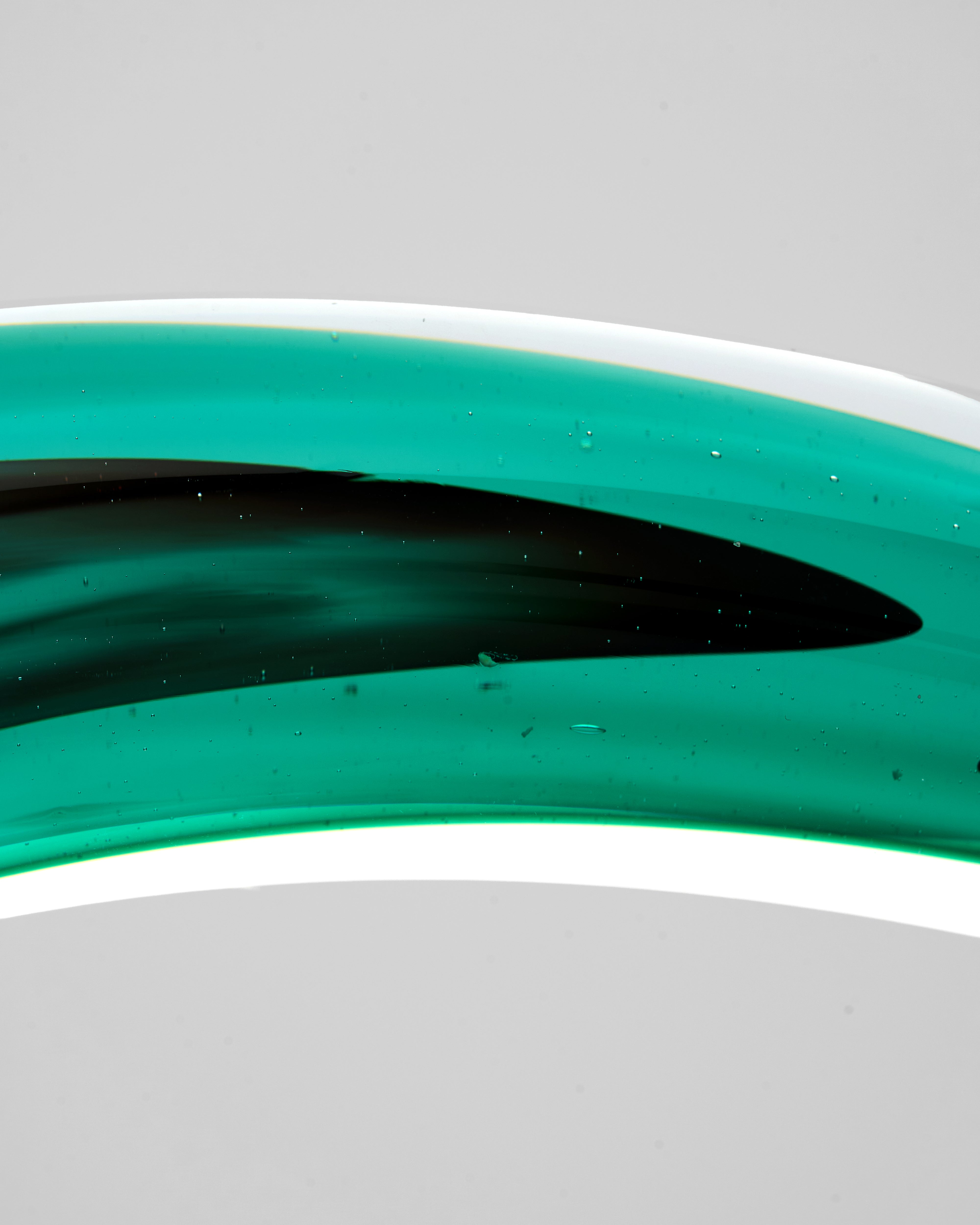 Curvy Crystal Glass Horn Decor