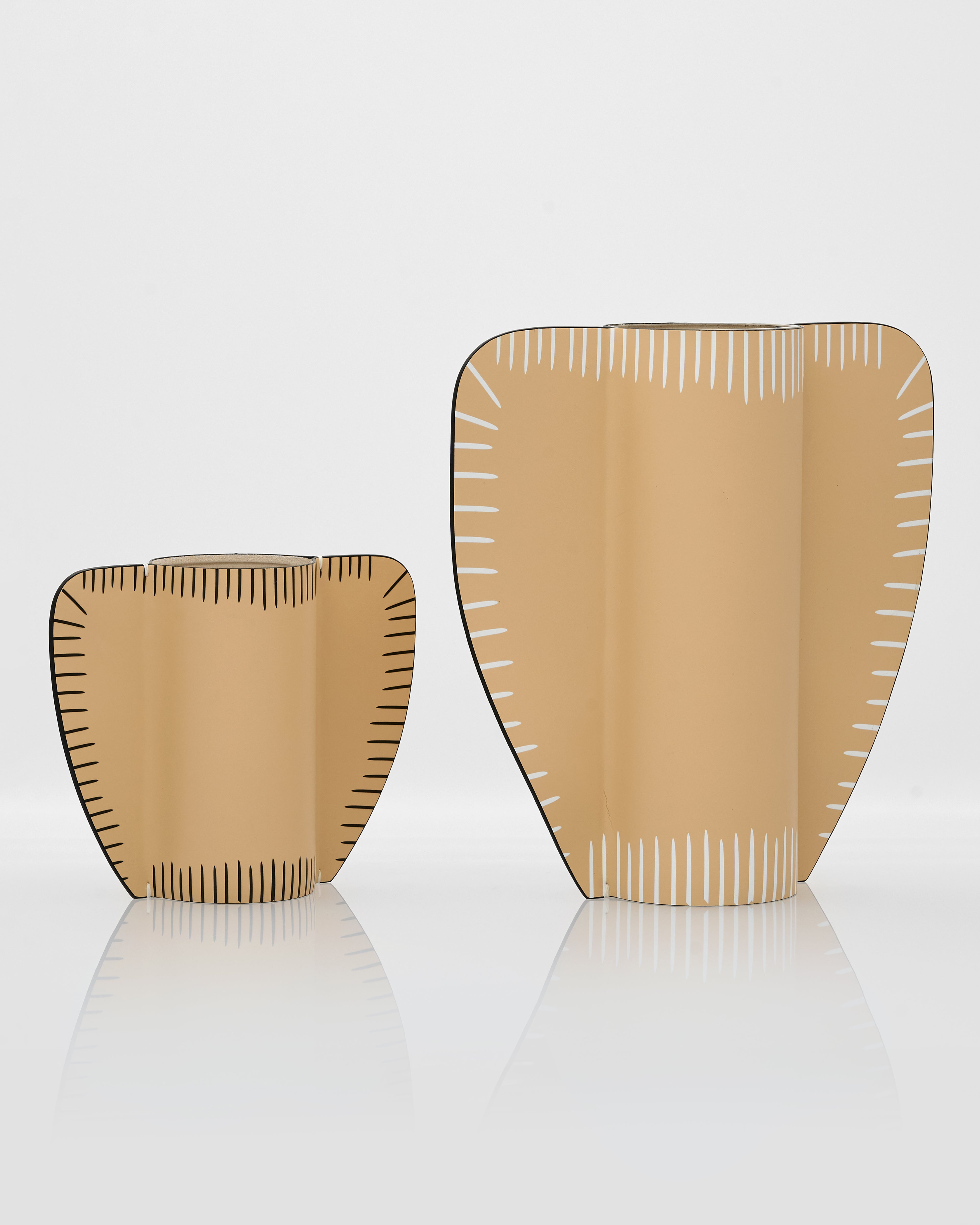 Leather Wing Vase Set - Ivory