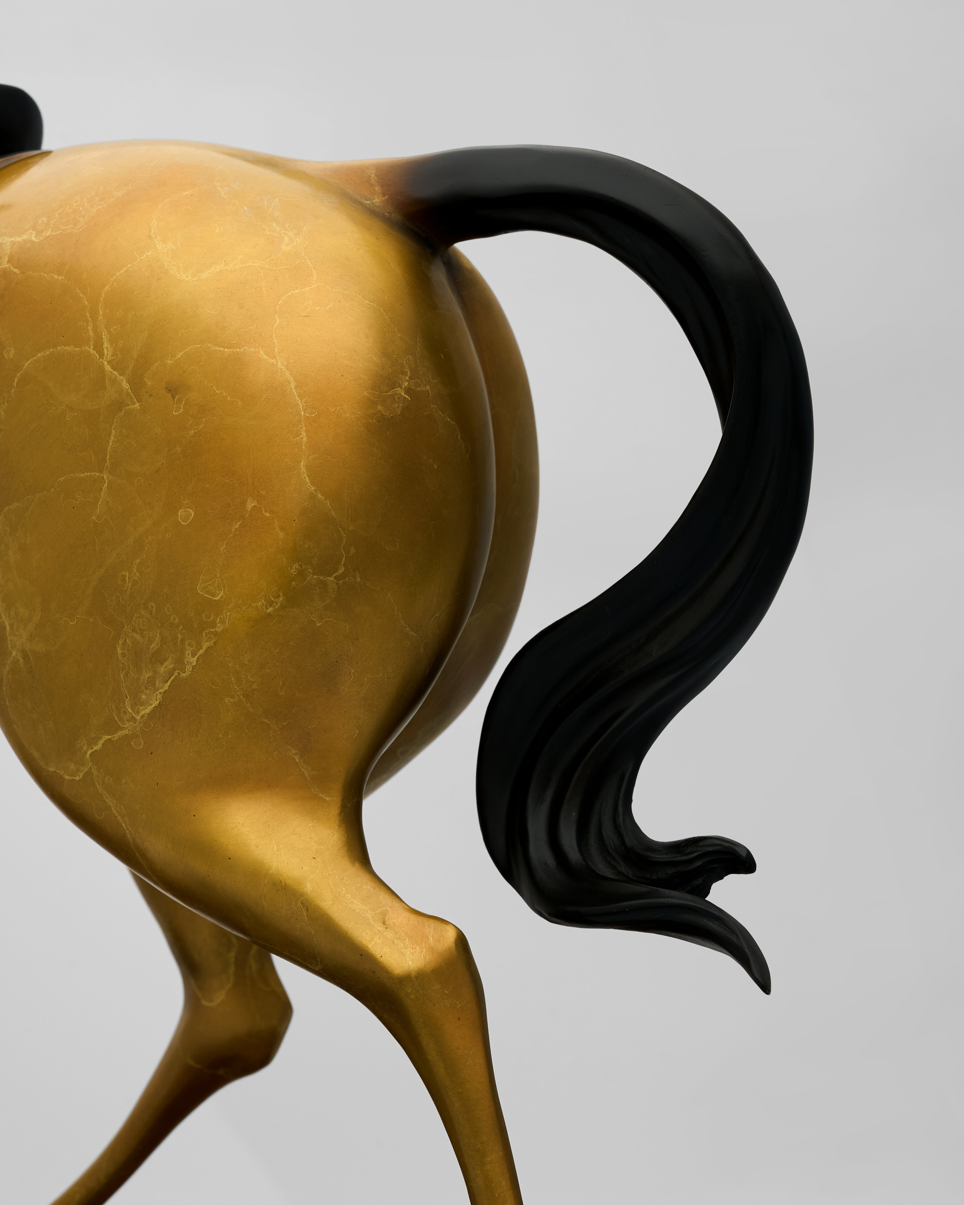 Gilded Stallion Stylized Horse Sculpture