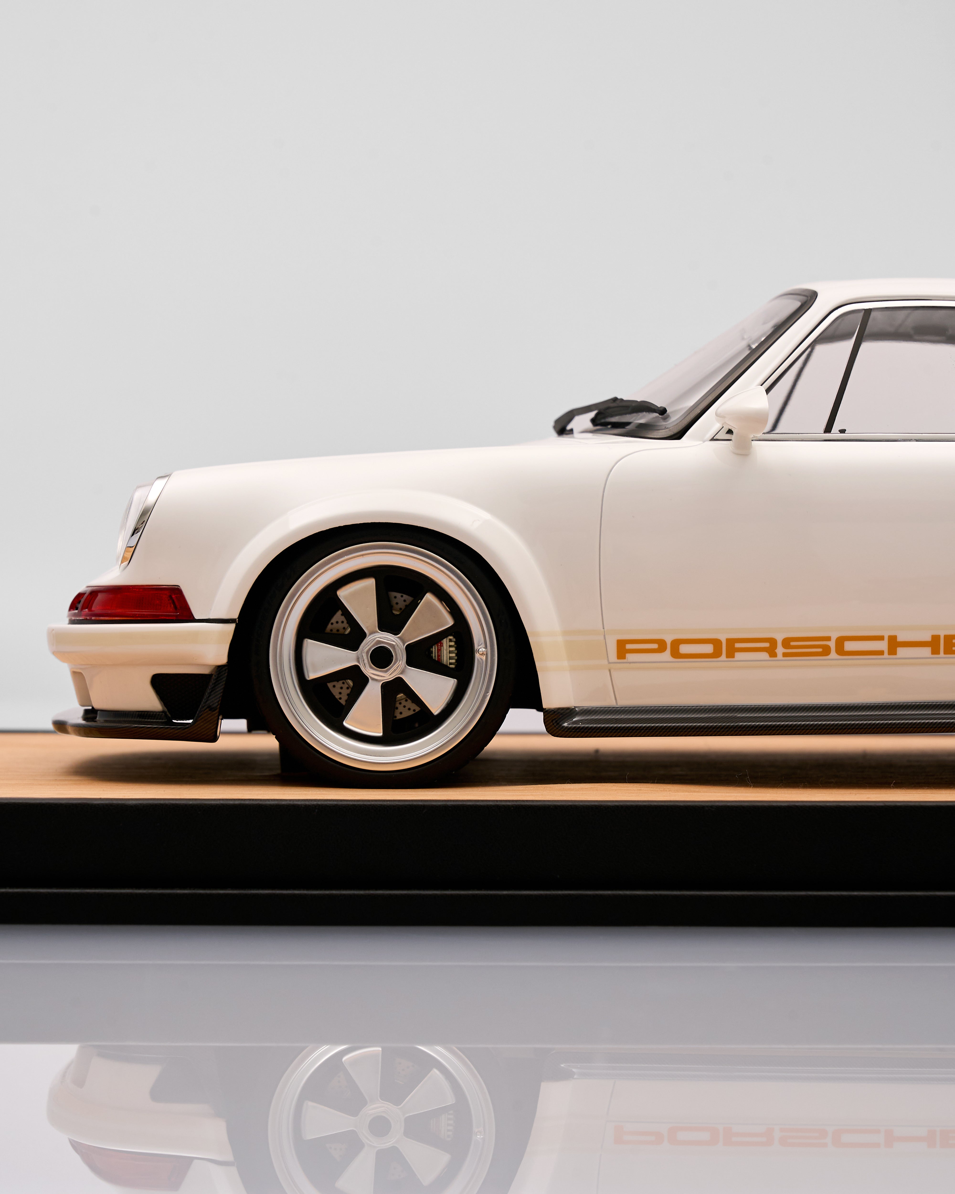 Sugar White Porsche Vintage Model Car Decor