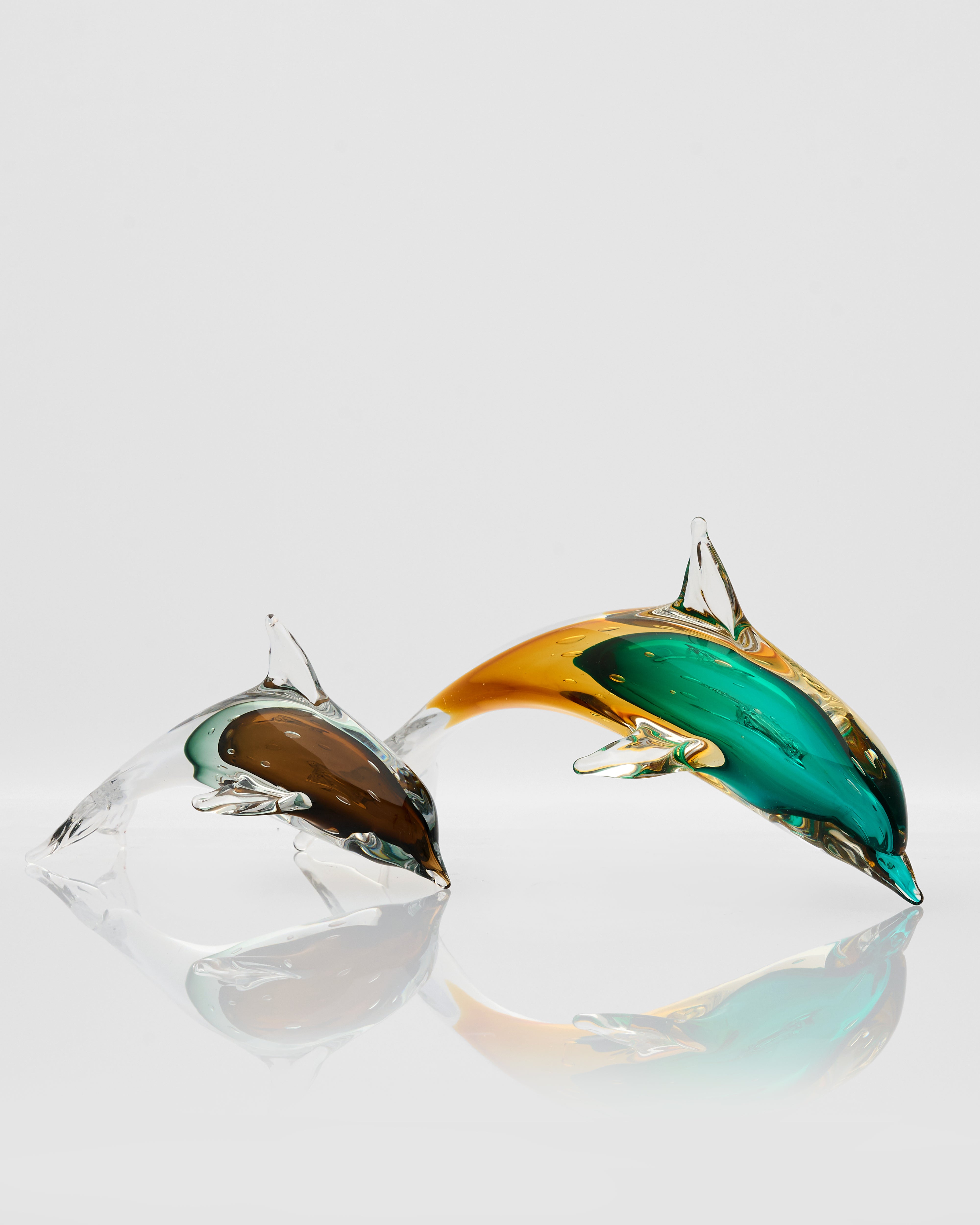 Dolphin Decor Set - Crystal Glass