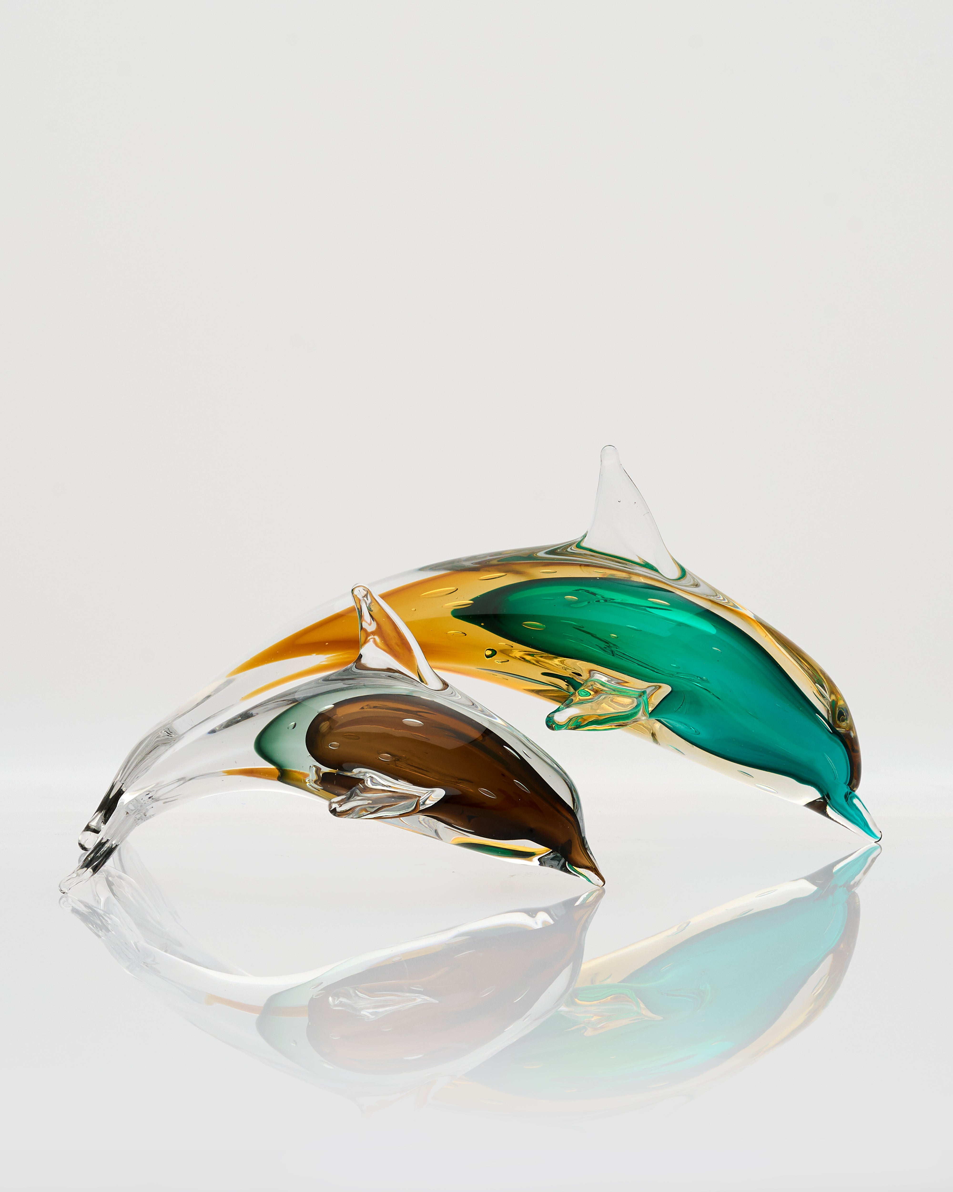 Dolphin Decor Set - Crystal Glass