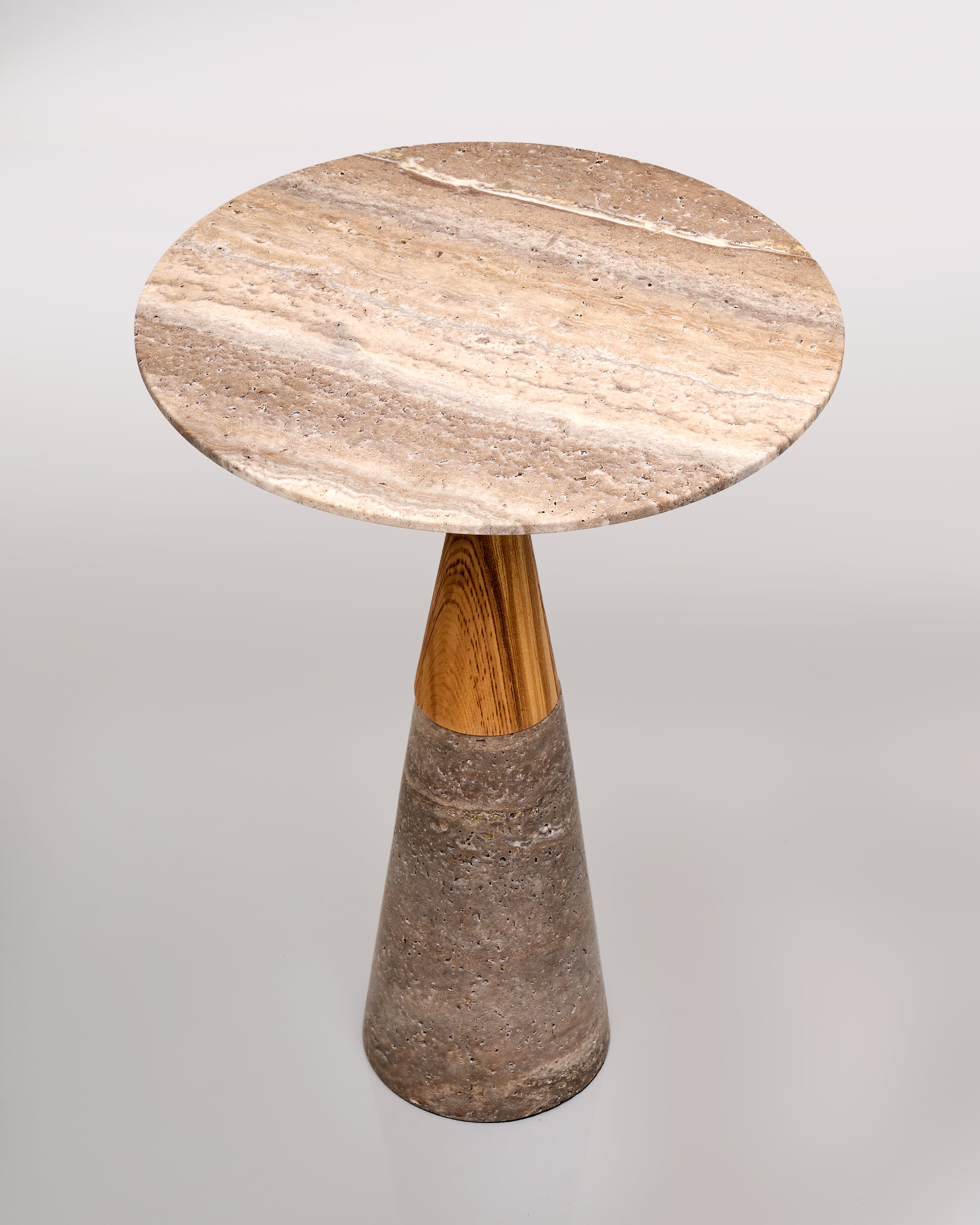 Grainix Marble Wood Single Side Table