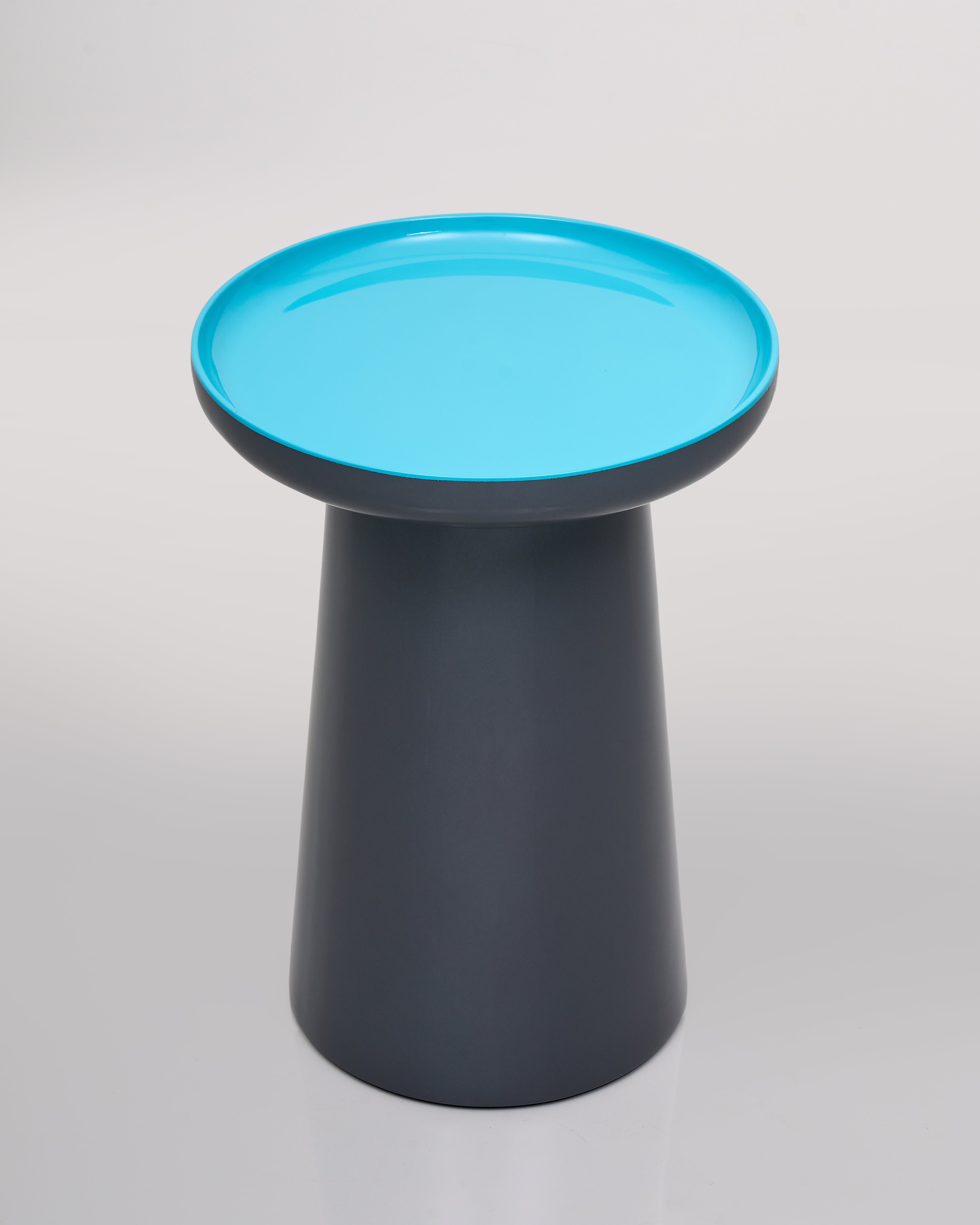 Ornate Blue Grey Side Table