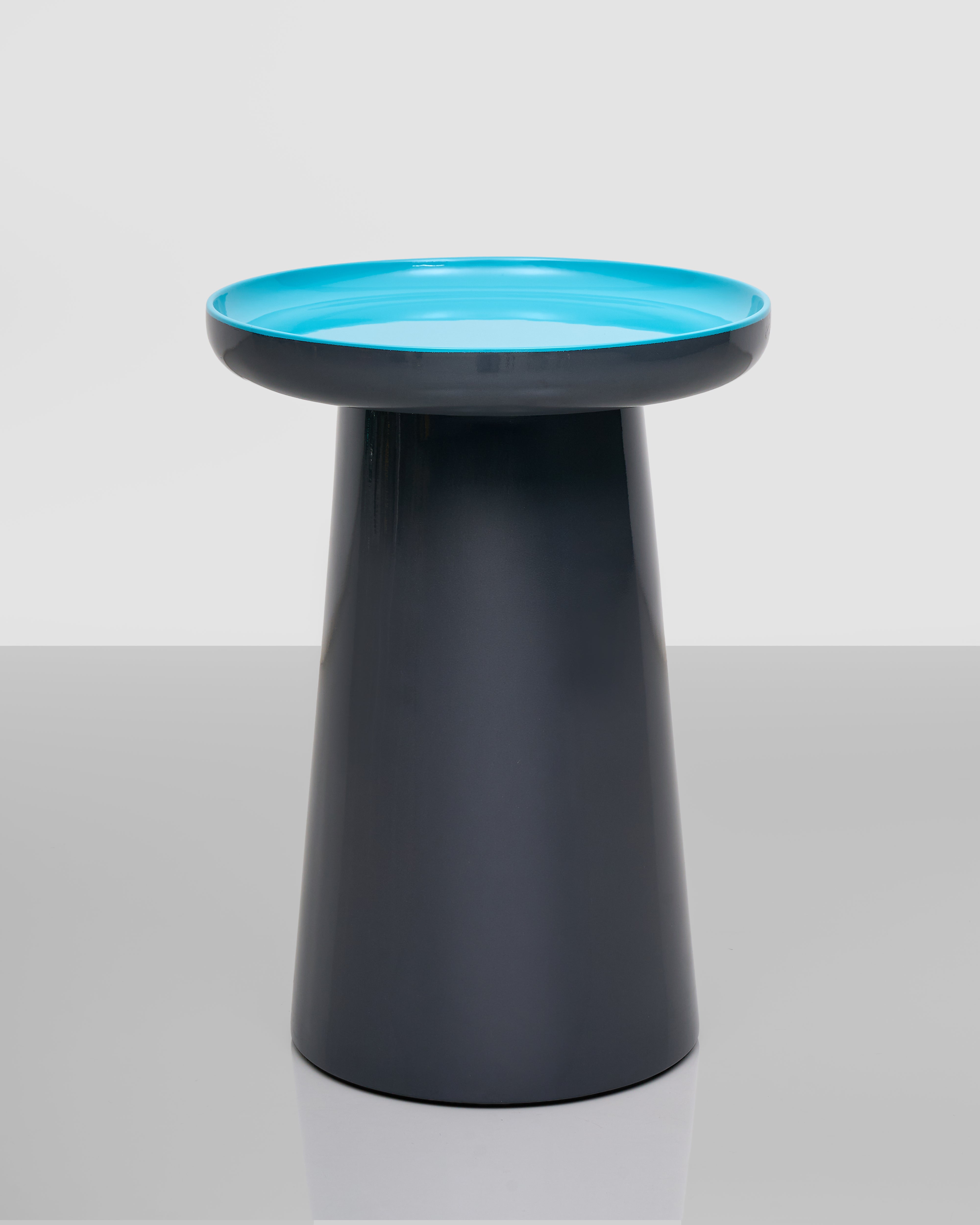 Ornate Blue Grey Side Table