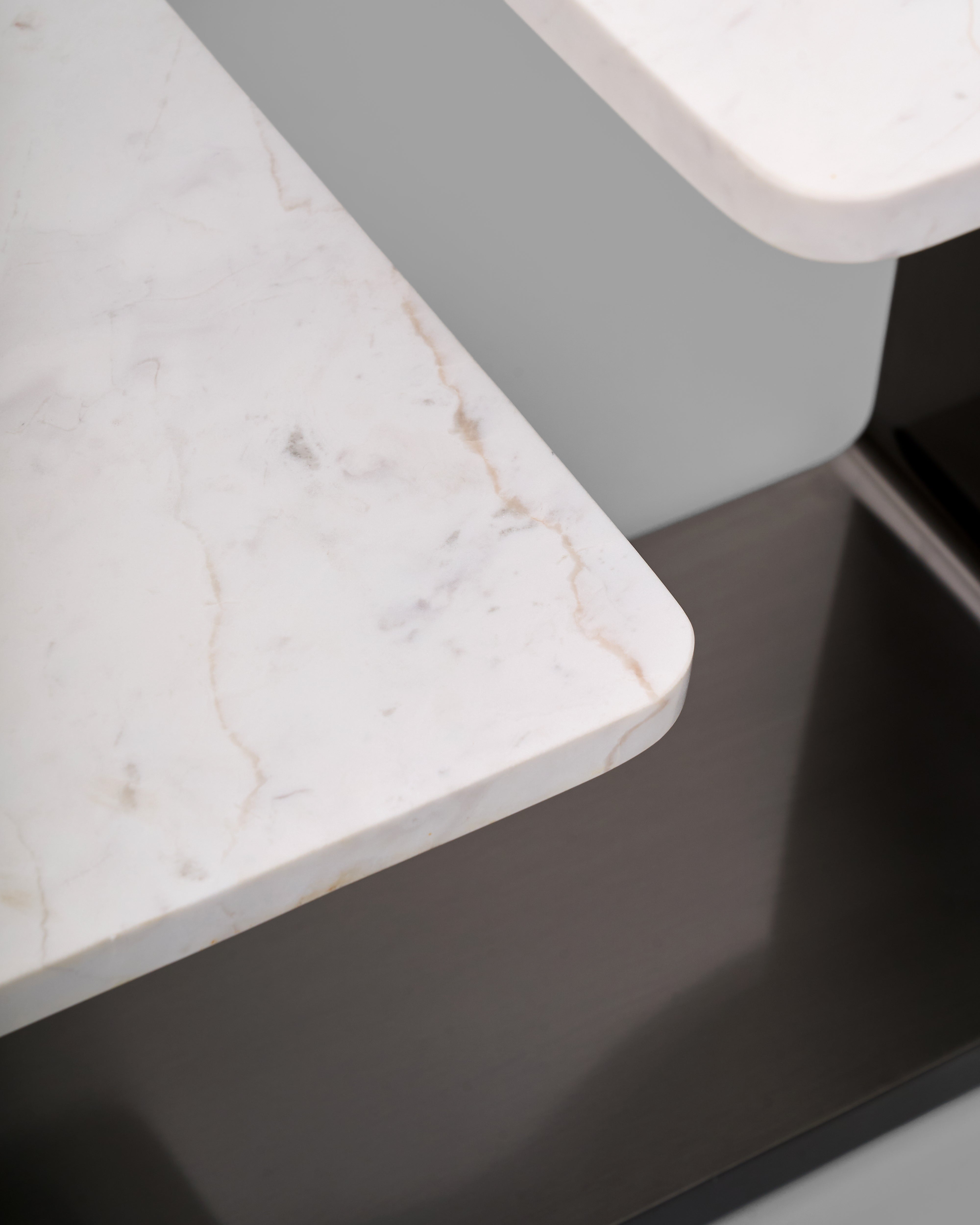 Coleen White Marble Dual Side Table