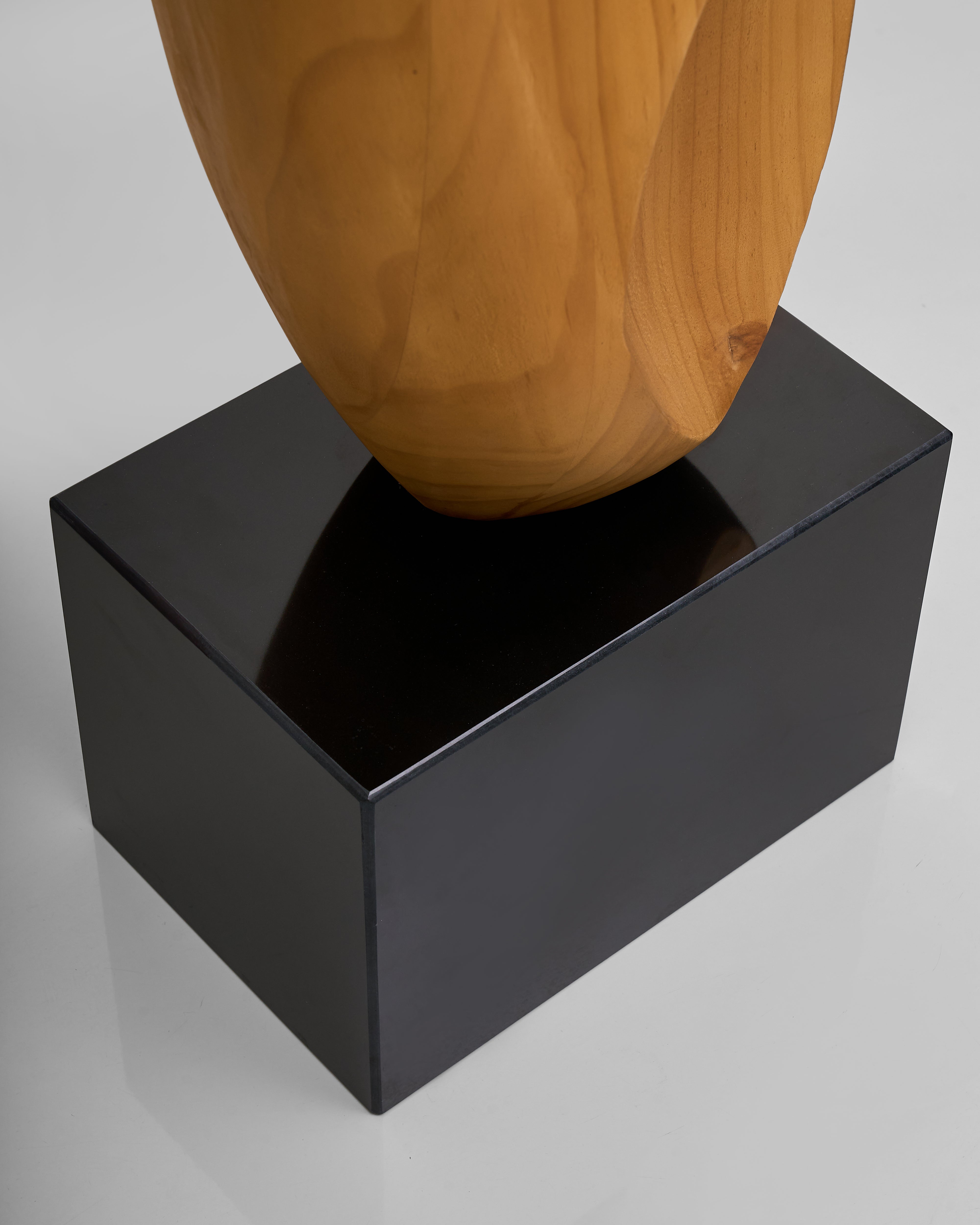 Facio Abstract Wooden Sculpture - Marble Base