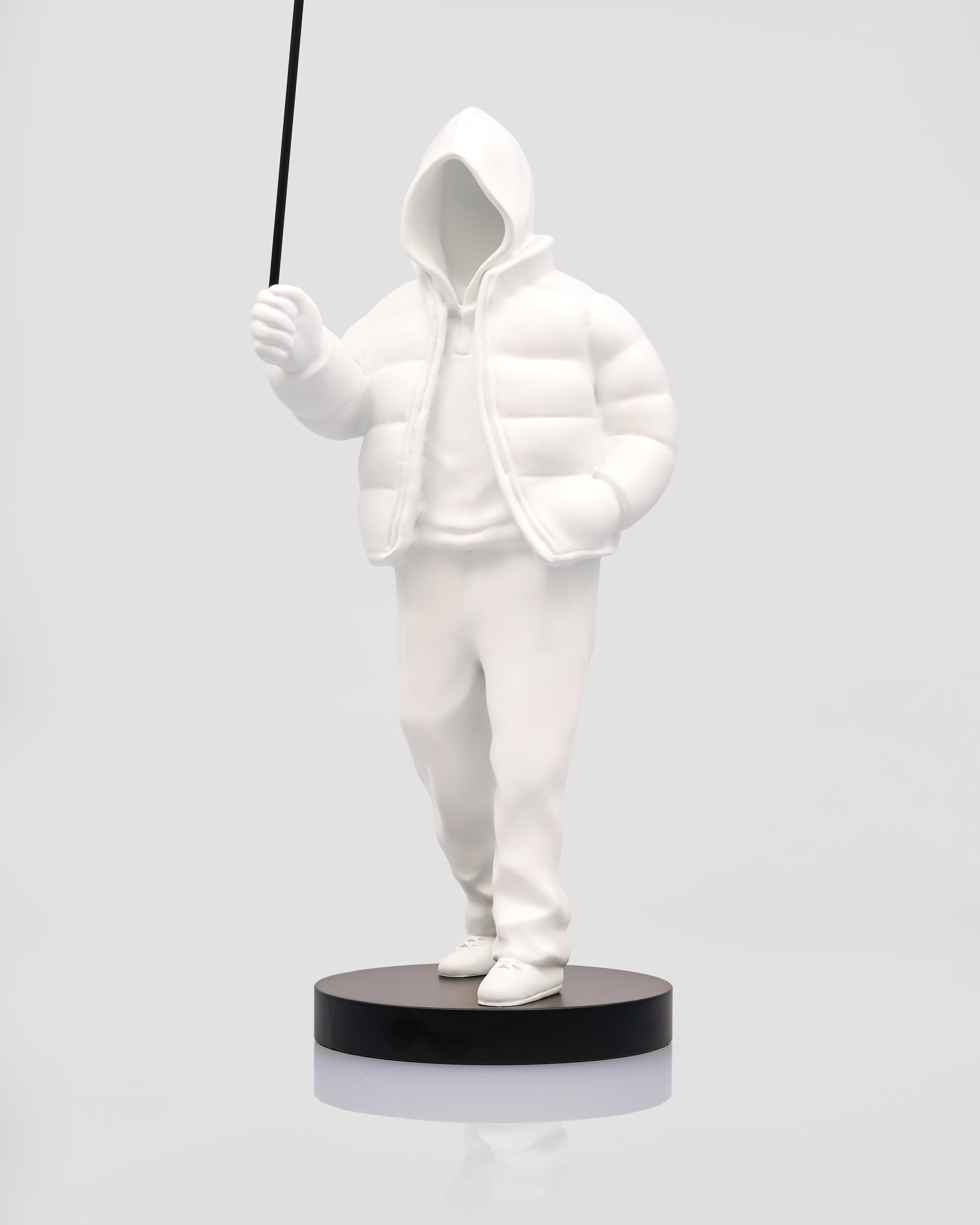 Hoodie Ballon Man Figurine - White