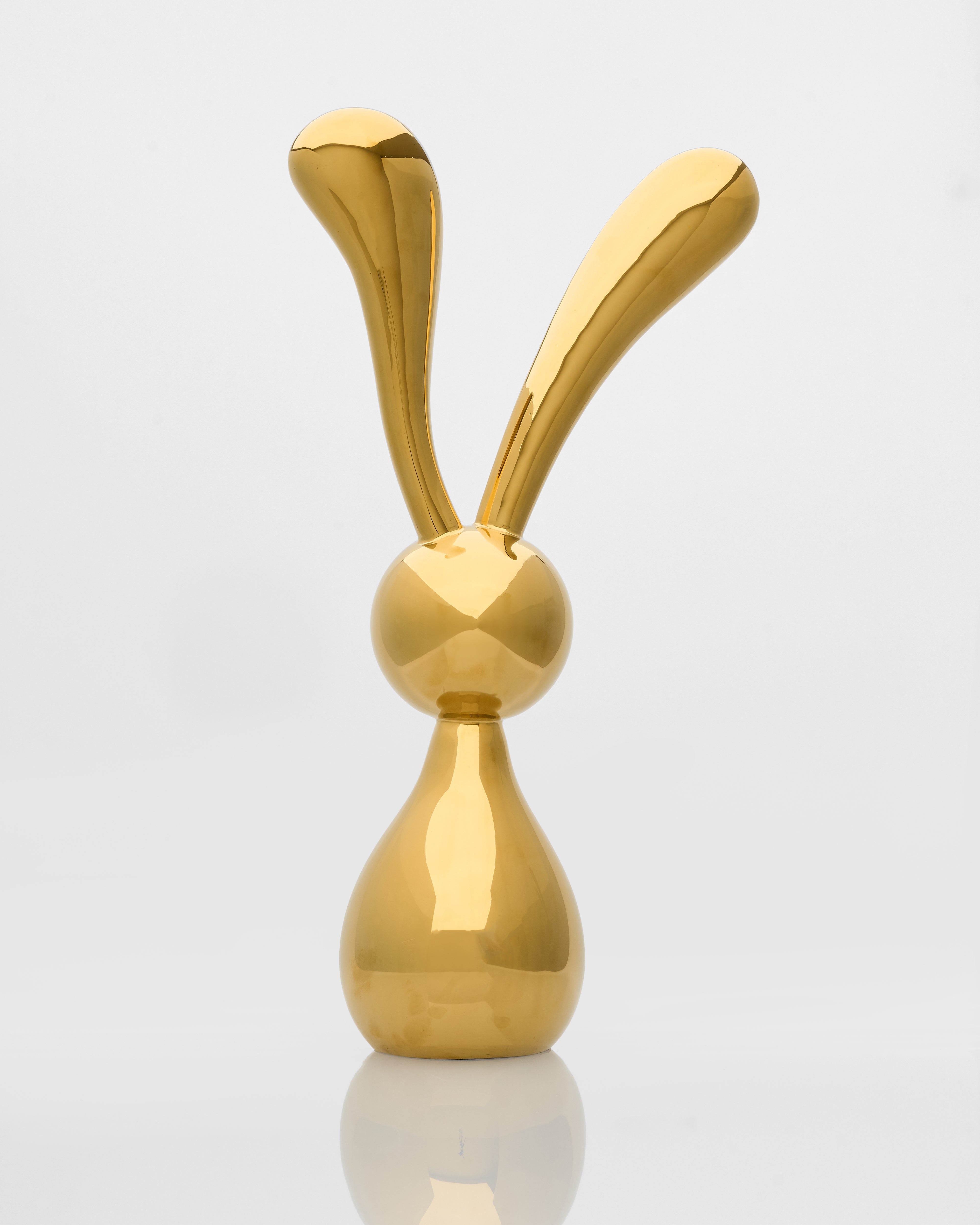 Golden Rabbit Abstract Figurine