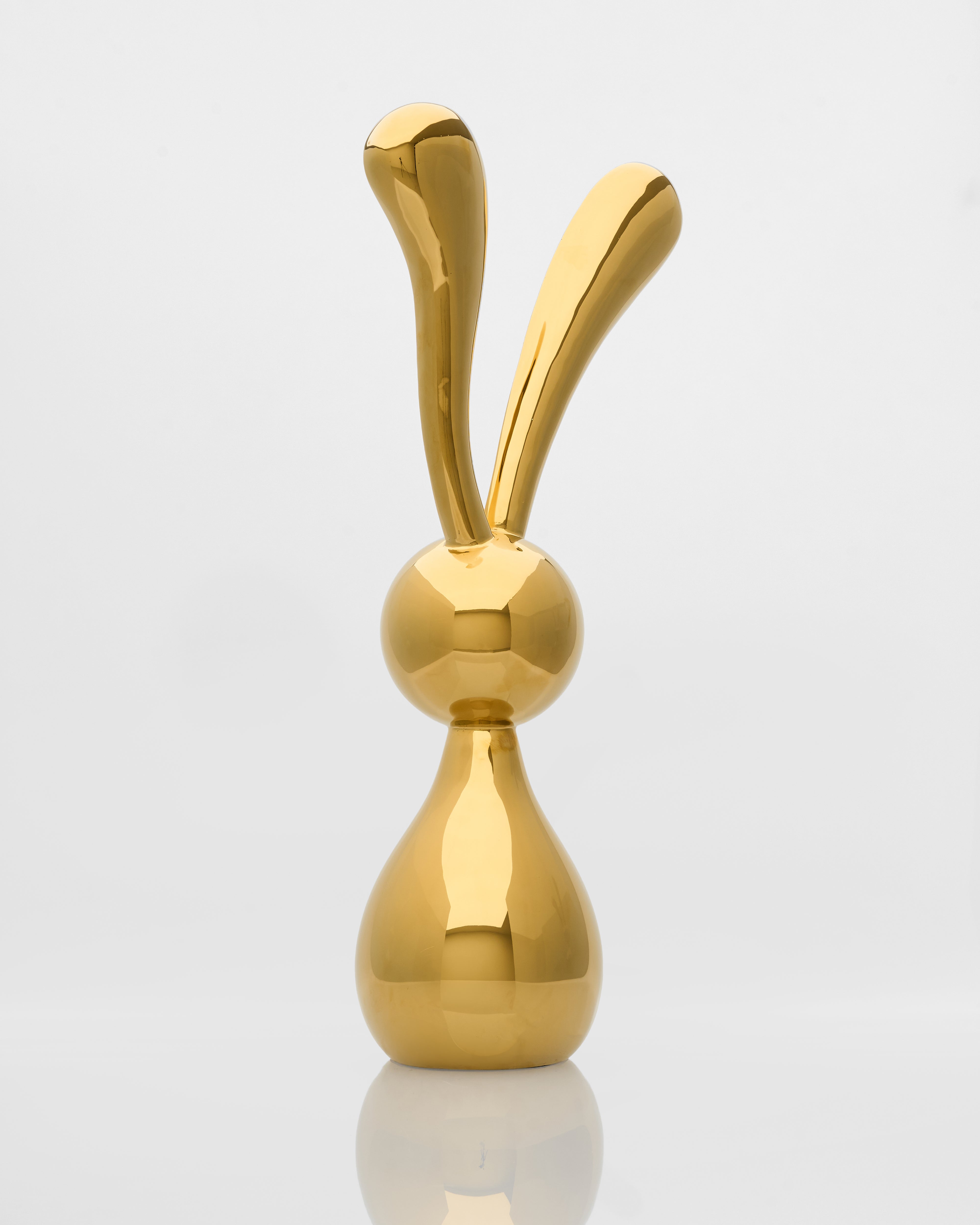 Golden Rabbit Abstract Figurine