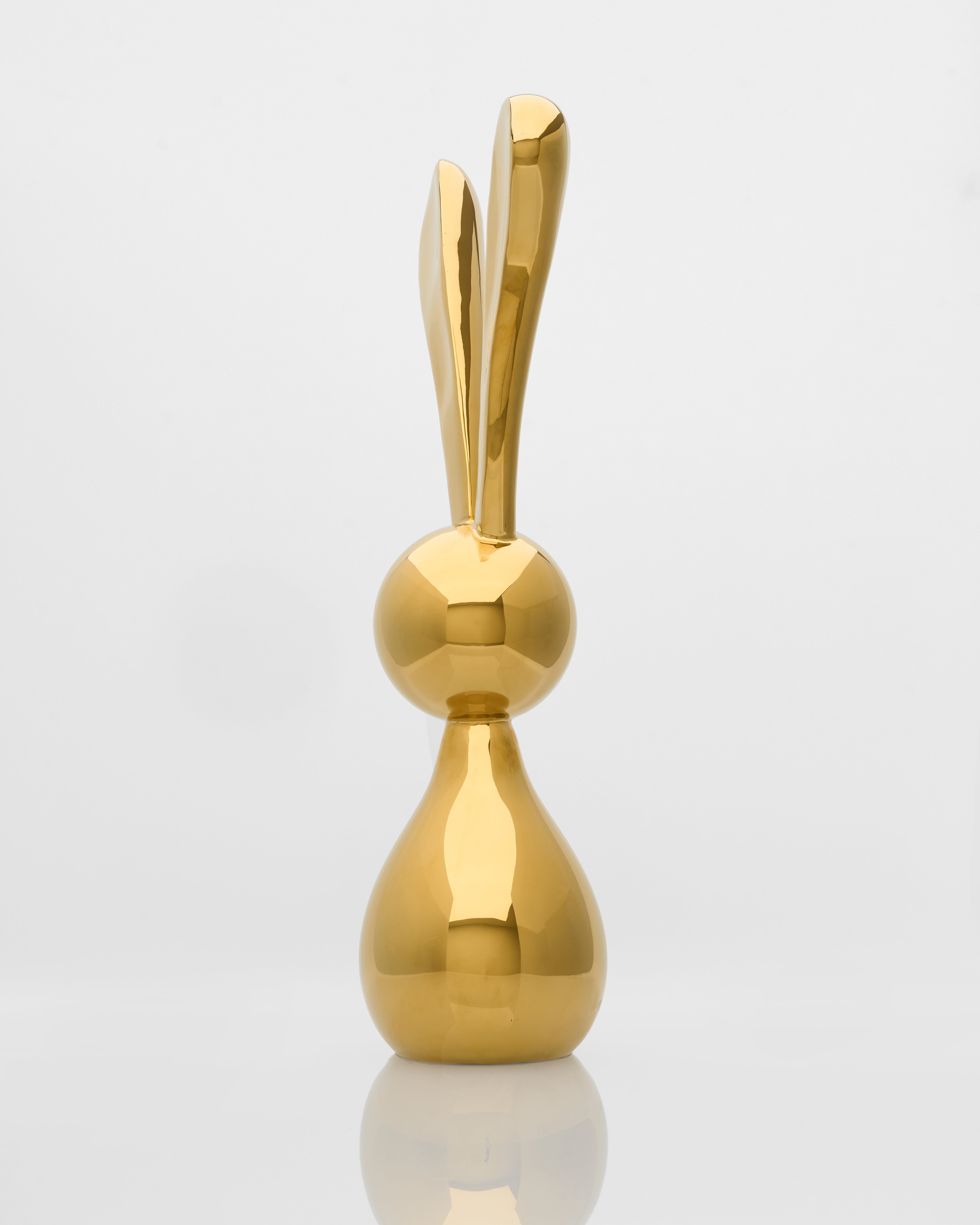 Golden Rabbit Abstract Figurine