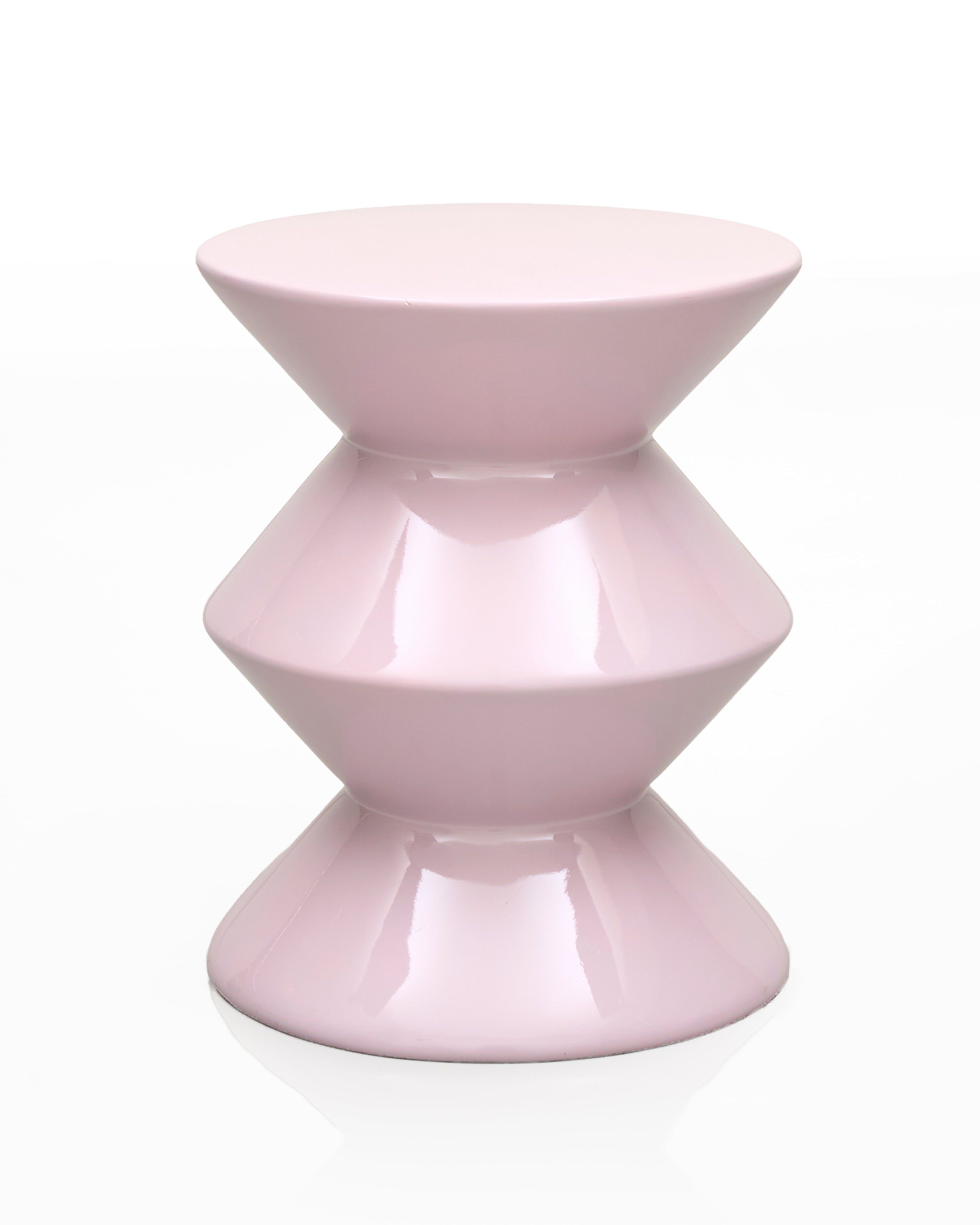 Geo Fibre Glass Side Table - Baby Pink