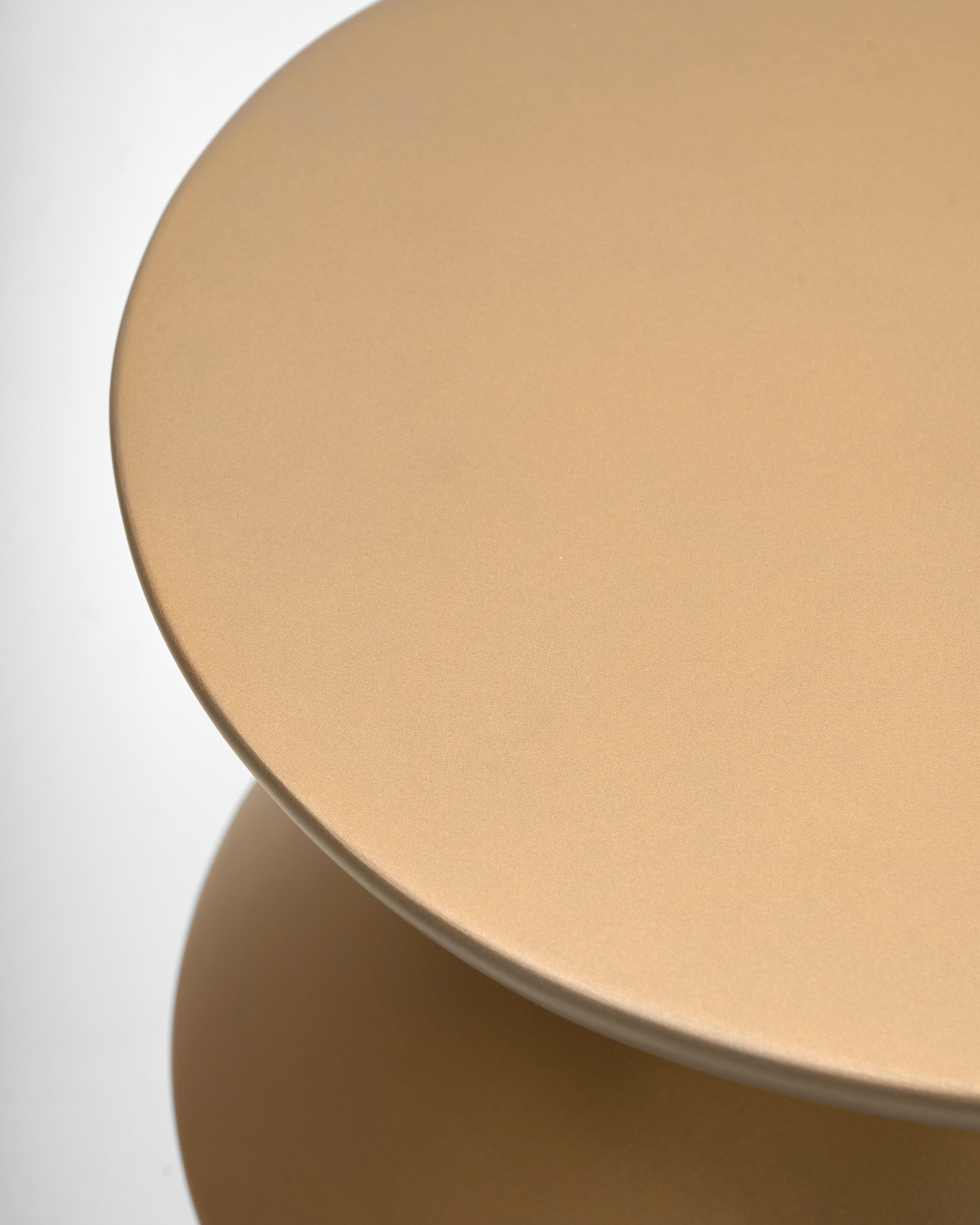 Geo Fibre Glass Side Table - Matte Platinum