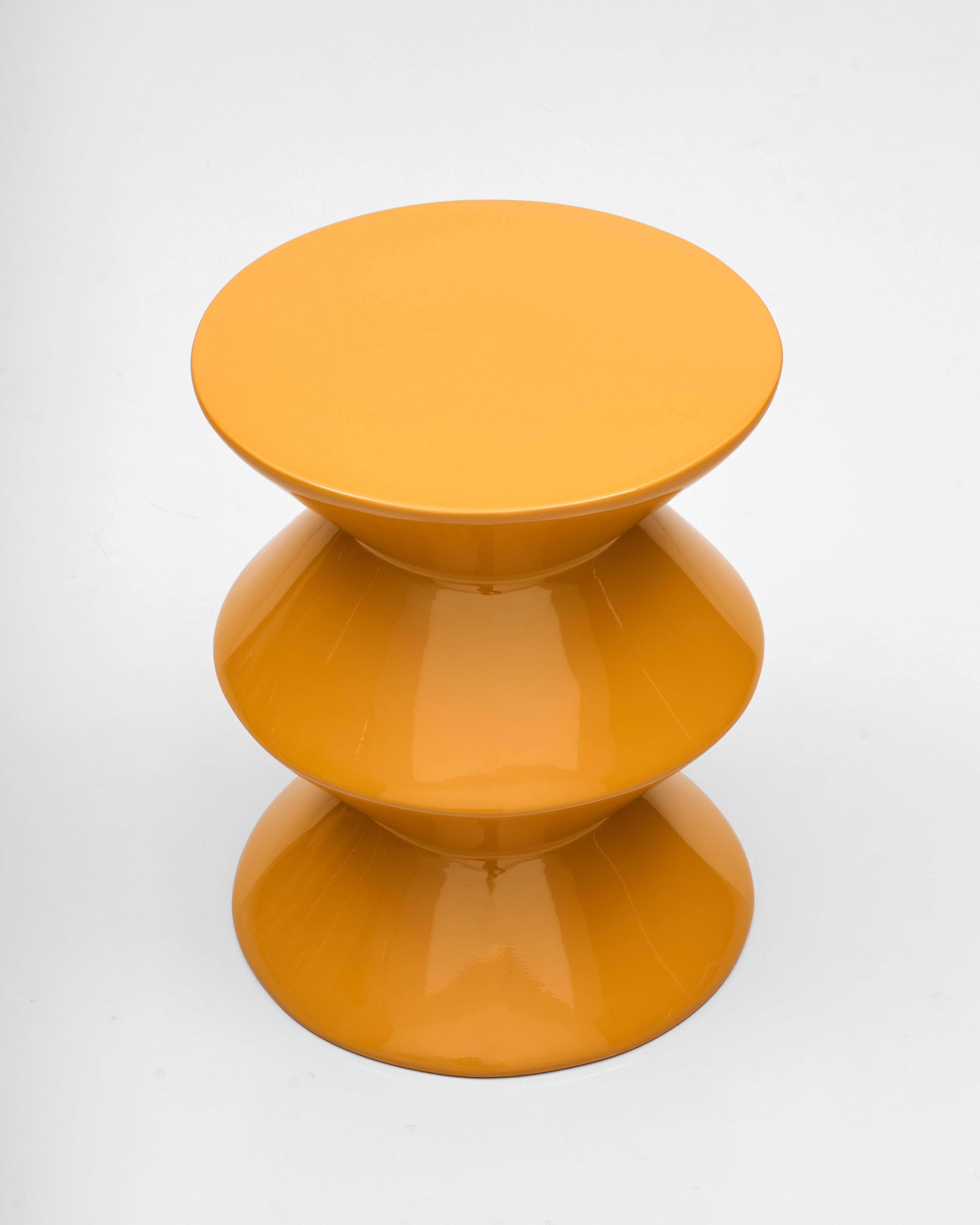 Geo Fibre Glass Side Table - Yellow