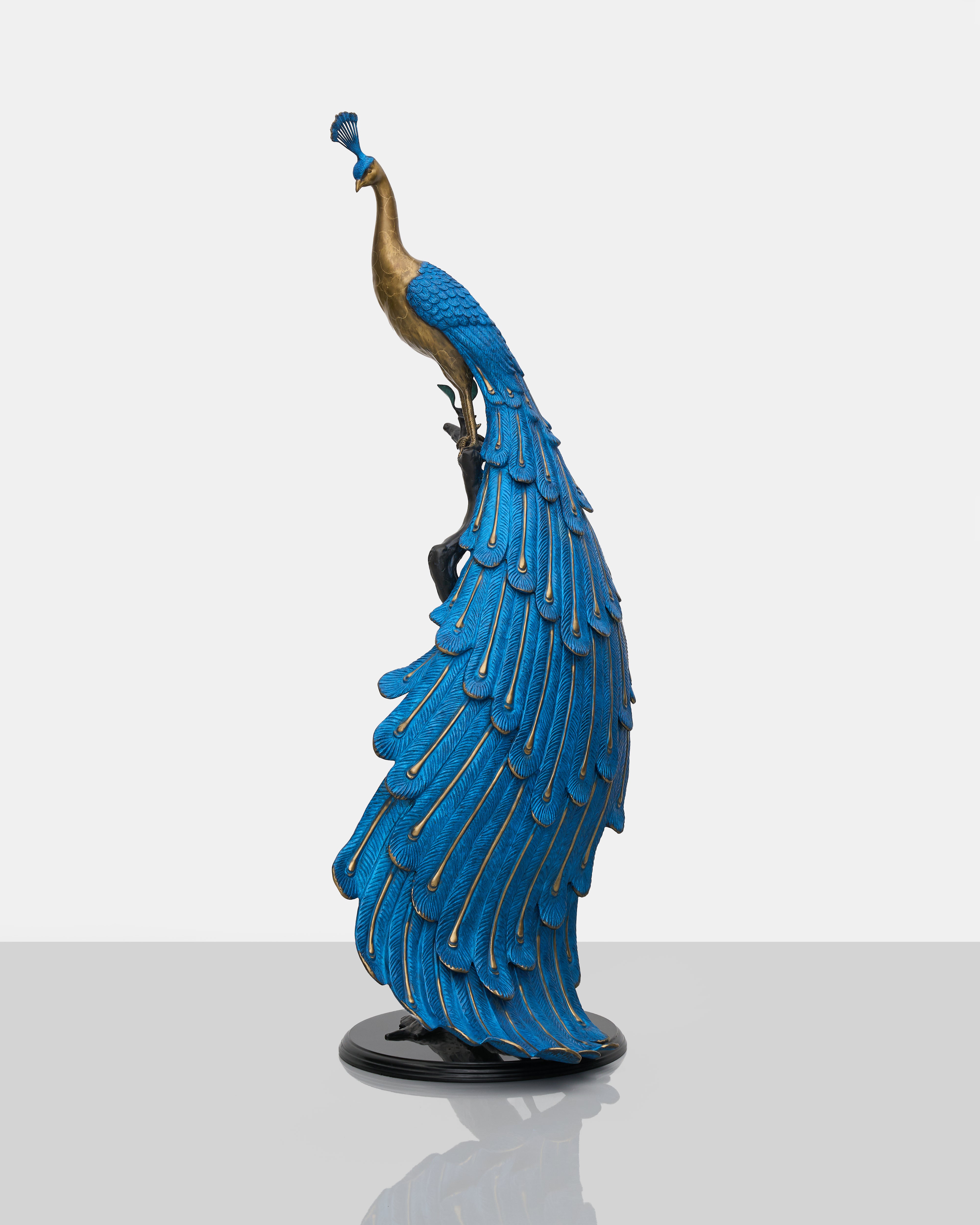 Grand Peacock Sculpture