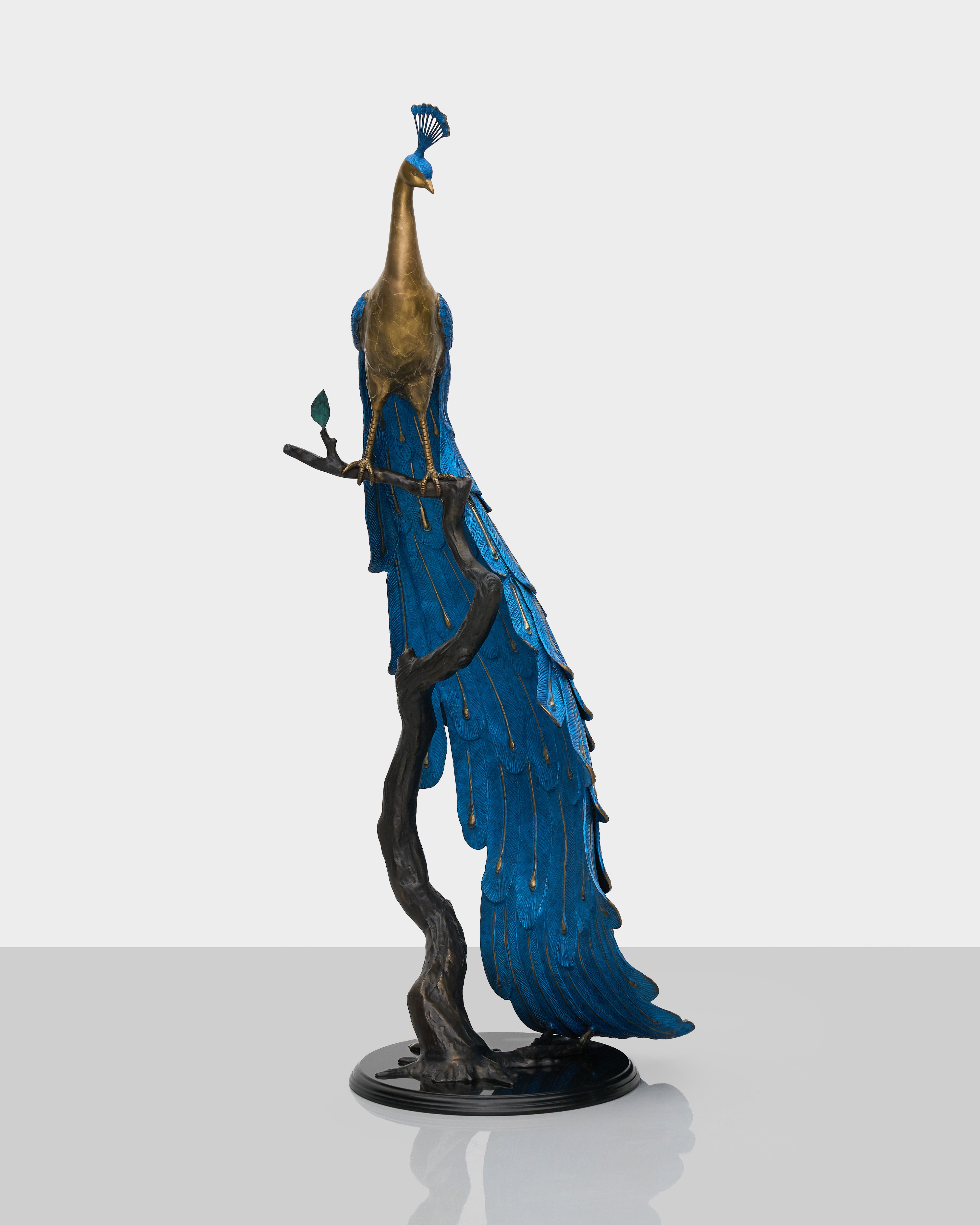 Grand Peacock Sculpture