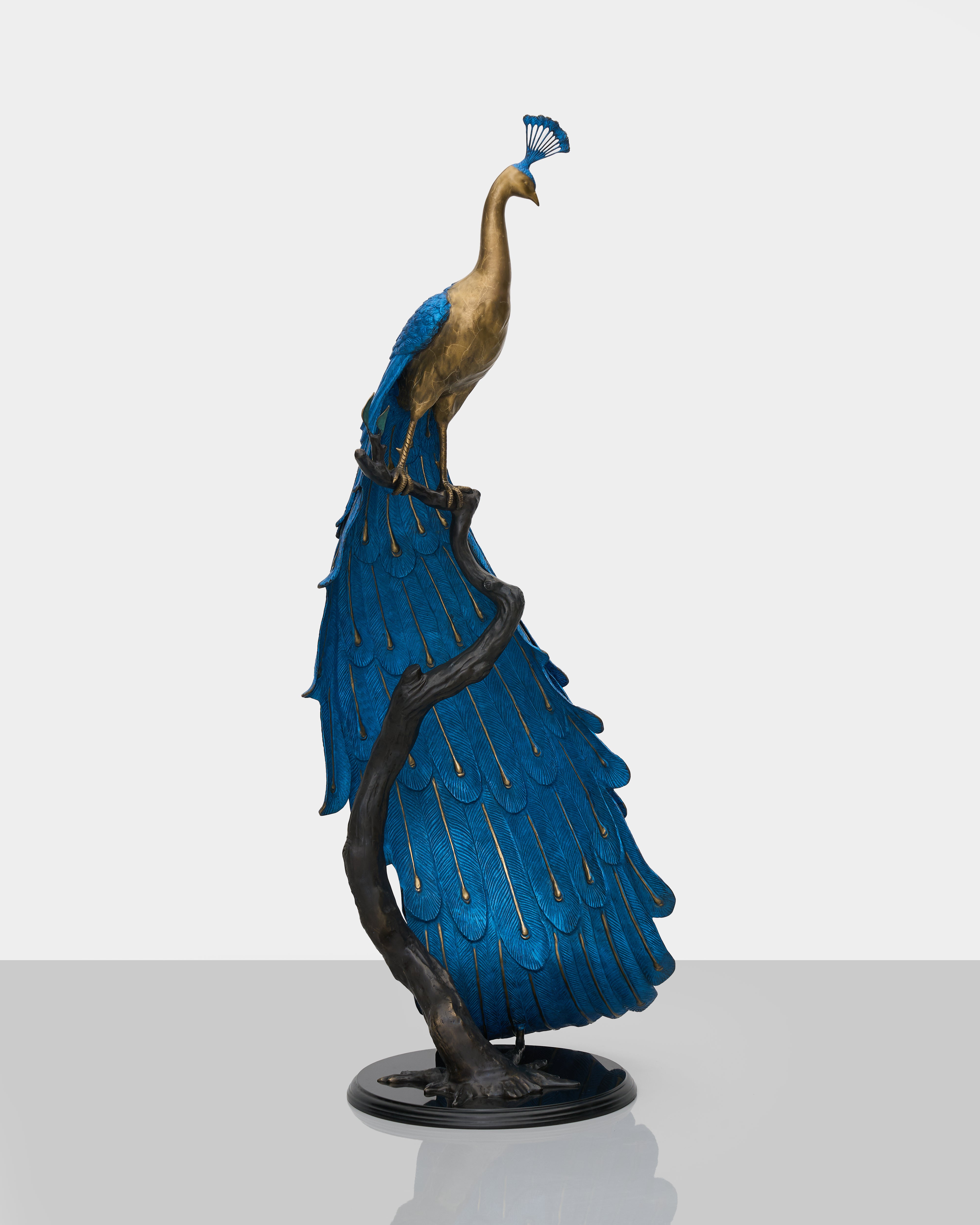 Grand Peacock Sculpture