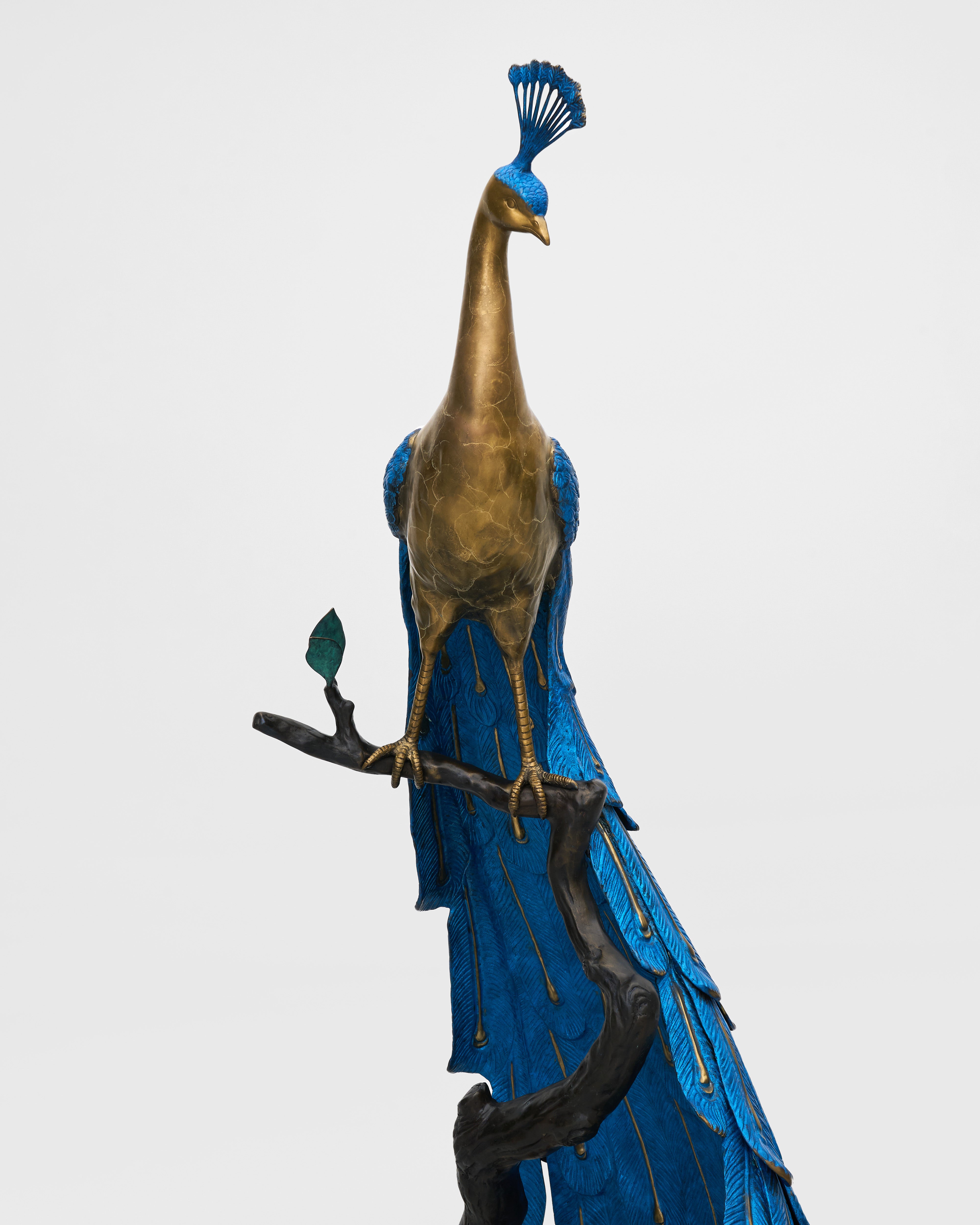 Grand Peacock Sculpture